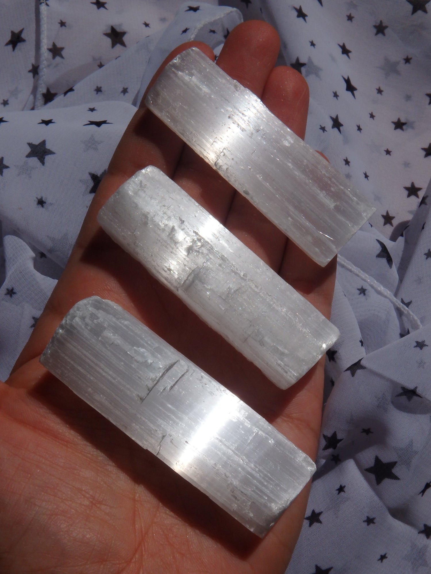 Natural Optical Sheen White Selenite Wand (1) - Earth Family Crystals