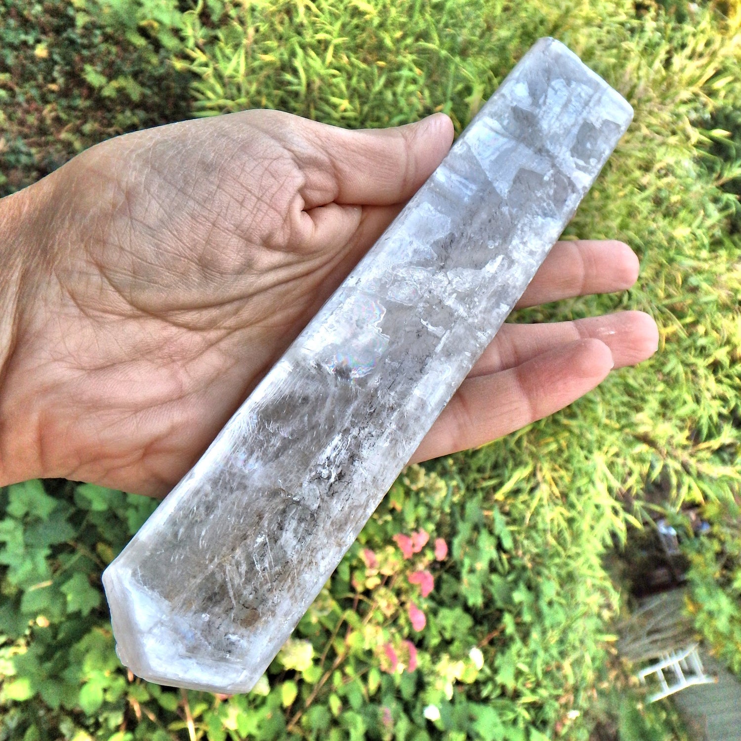Long & Large Optical Sheen Clear Selenite Wand From Mexico~ Perfect for Healing! - Earth Family Crystals