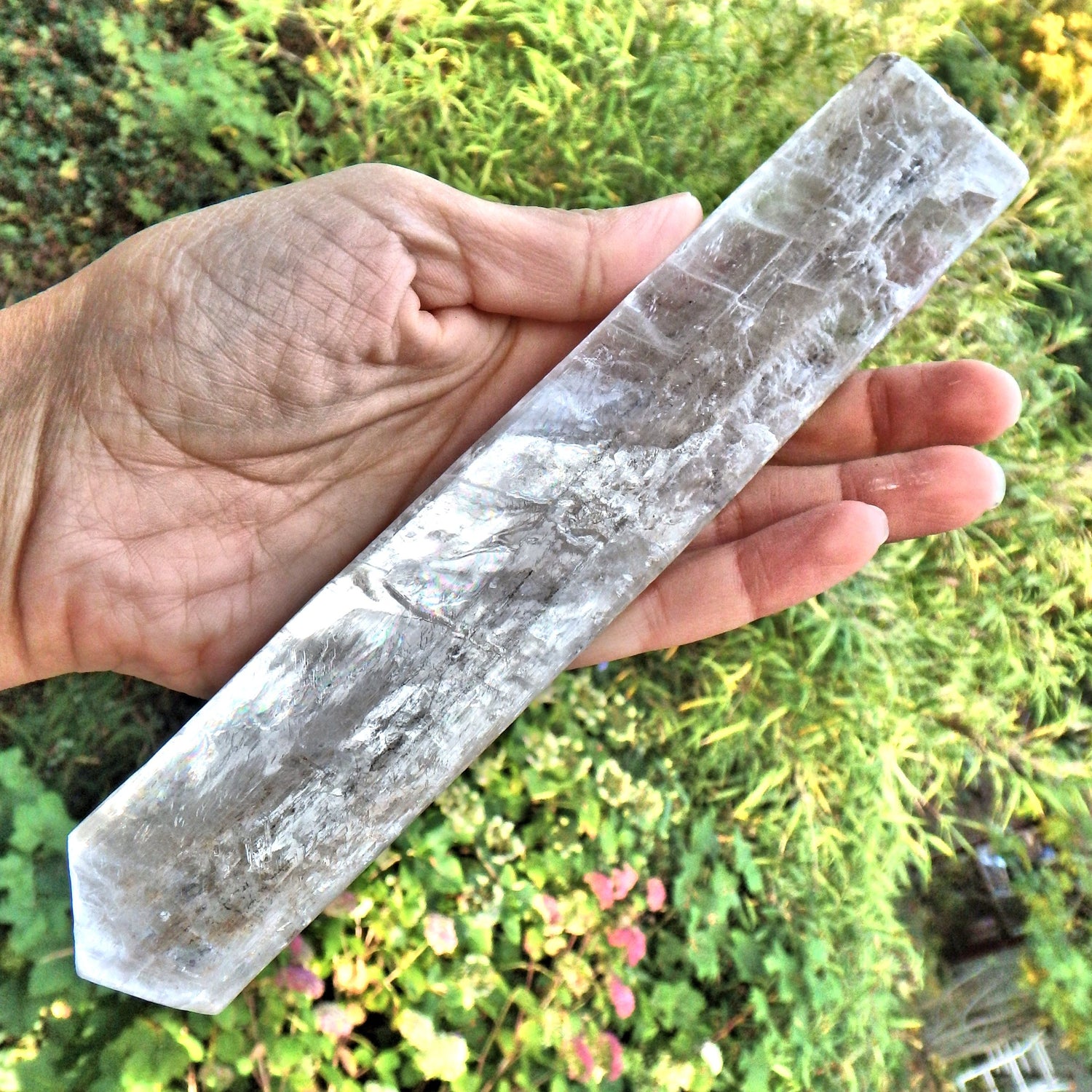 Long & Large Optical Sheen Clear Selenite Wand From Mexico~ Perfect for Healing! - Earth Family Crystals