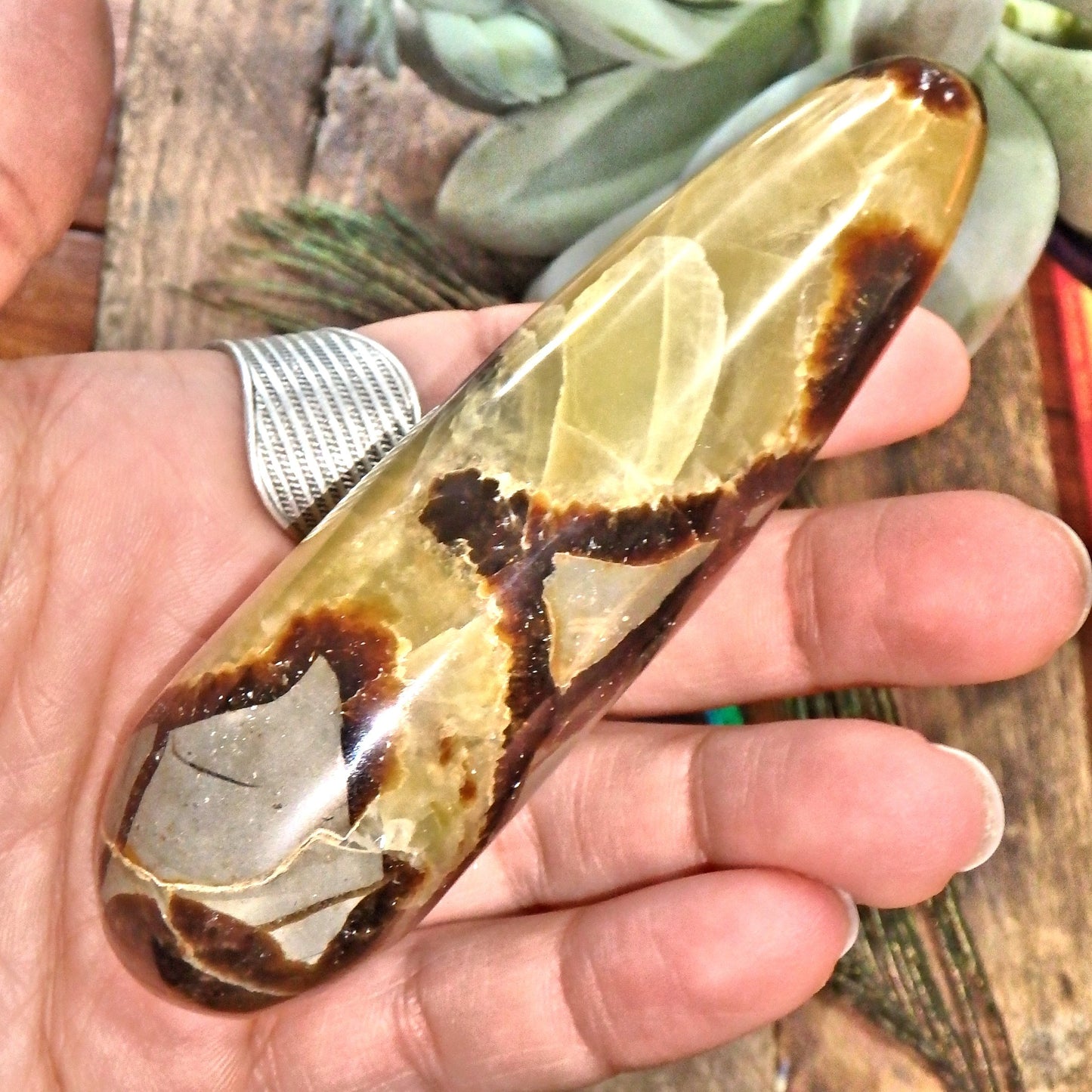 One of a Kind Patterns Septarian Dragon Wand Carving