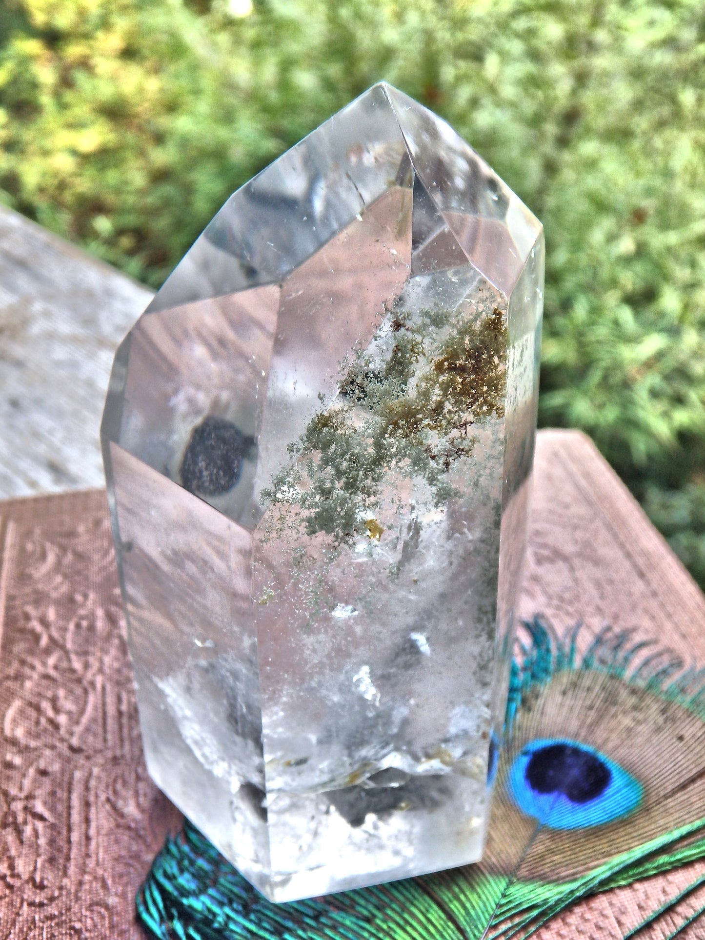 Shamanic Dream Quartz Free Form Standing Tower With Floating Fragment Inside REDUCED - Metiz Tier Price