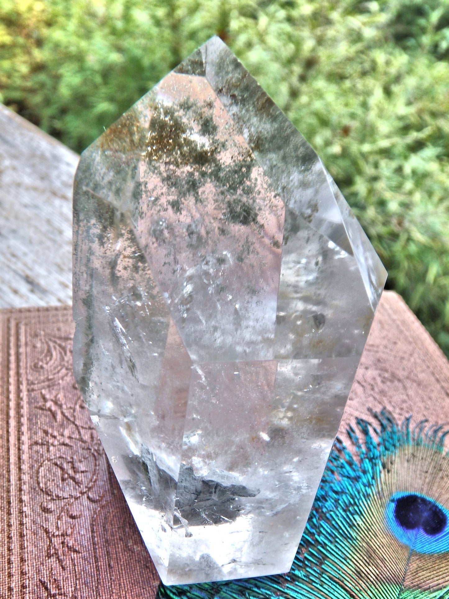 Shamanic Dream Quartz Free Form Standing Tower With Floating Fragment Inside REDUCED - Metiz Tier Price