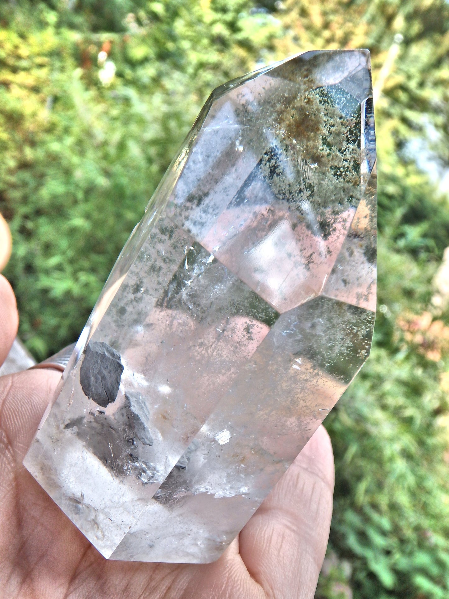 Shamanic Dream Quartz Free Form Standing Tower With Floating Fragment Inside REDUCED - Metiz Tier Price