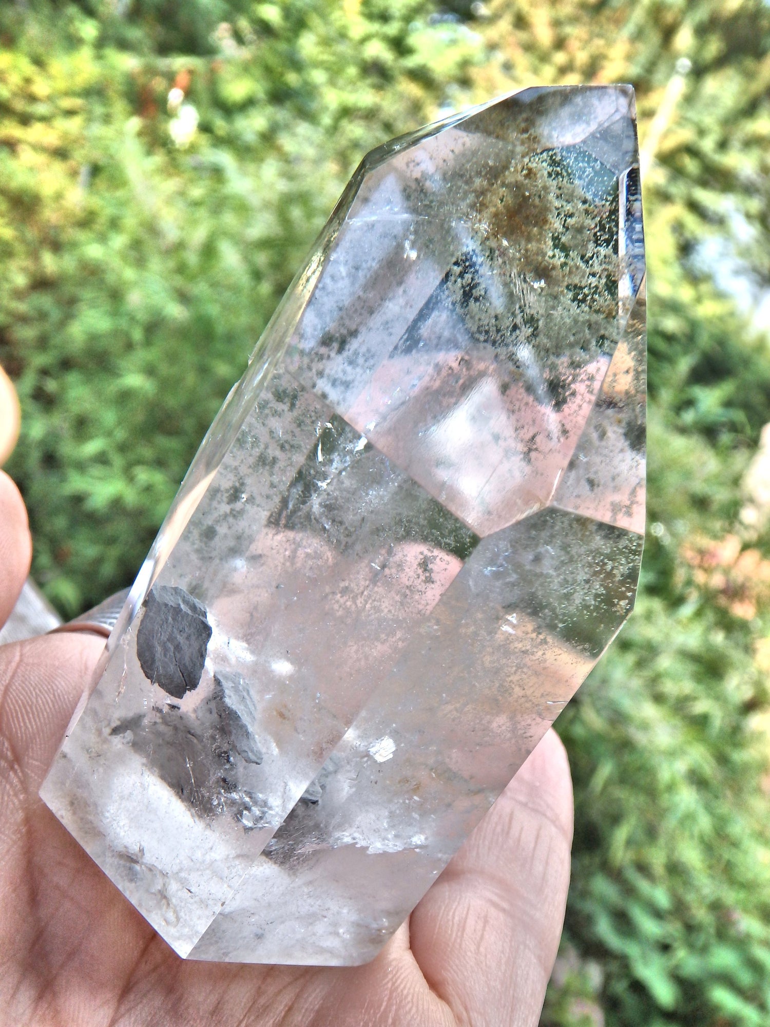 Shamanic Dream Quartz Free Form Standing Tower With Floating Fragment Inside REDUCED - Metiz Tier Price