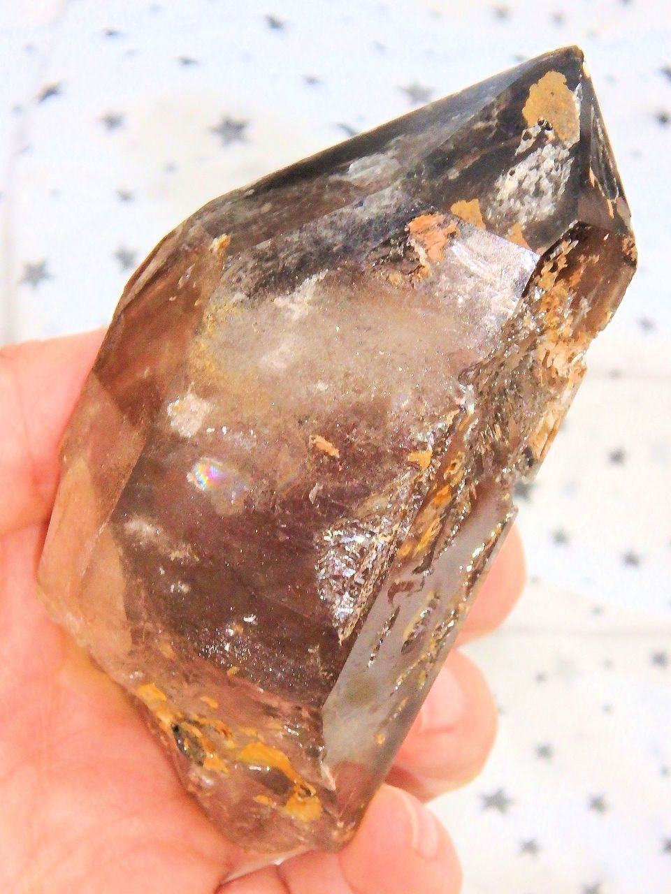  Brilliant Self Healed Natural Smoky Quartz With Attached Baby Specimen From Malawi