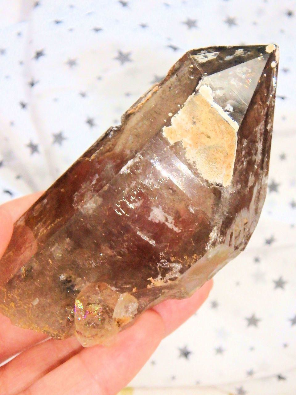  Brilliant Self Healed Natural Smoky Quartz With Attached Baby Specimen From Malawi