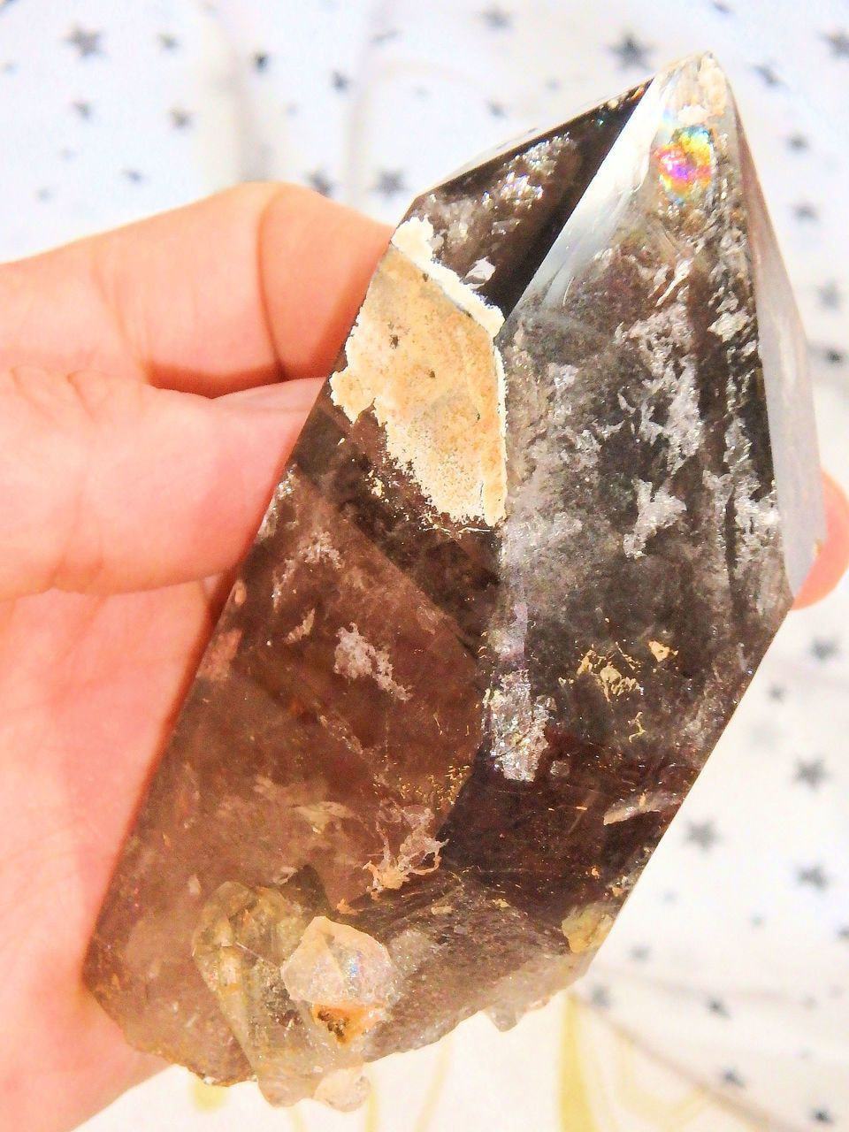  Brilliant Self Healed Natural Smoky Quartz With Attached Baby Specimen From Malawi