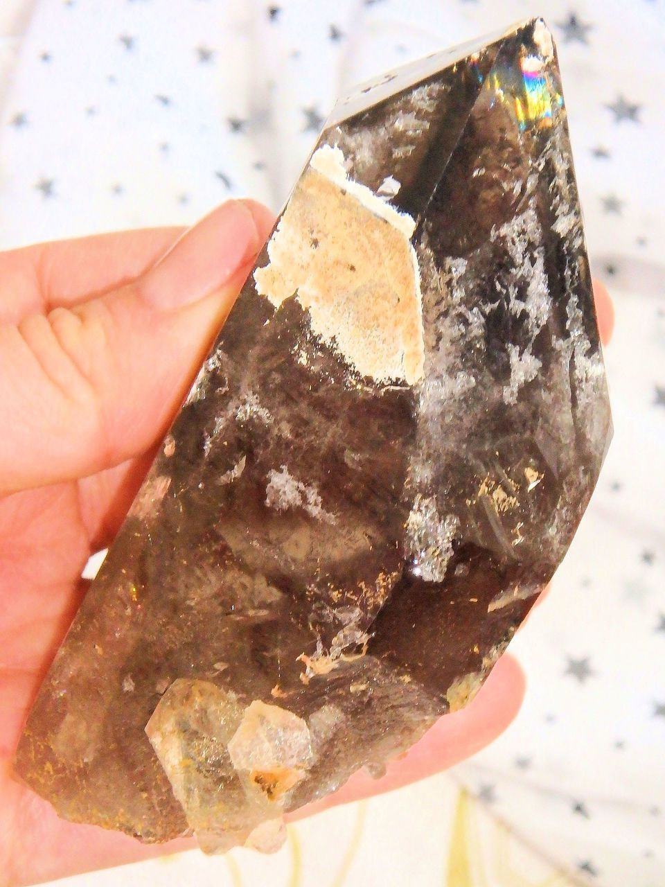  Brilliant Self Healed Natural Smoky Quartz With Attached Baby Specimen From Malawi