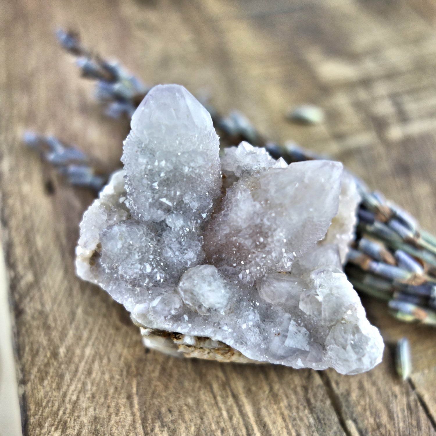 Gorgeous White Sparkling Spirit Quartz Cluster From South Africa - Earth Family Crystals