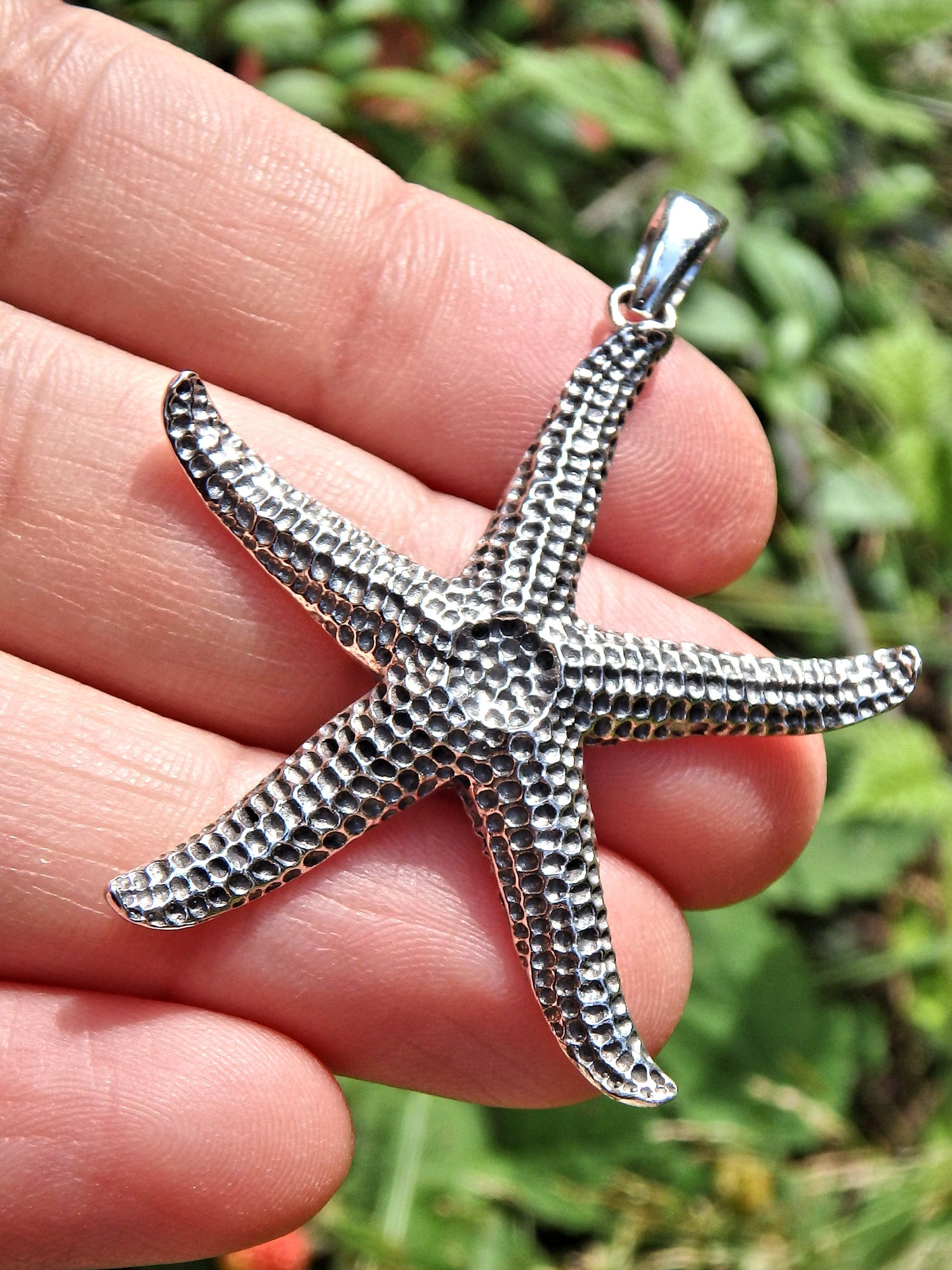 Ocean Lovers Starfish Pendant in Sterling Silver (Includes Silver Chain) - Earth Family Crystals