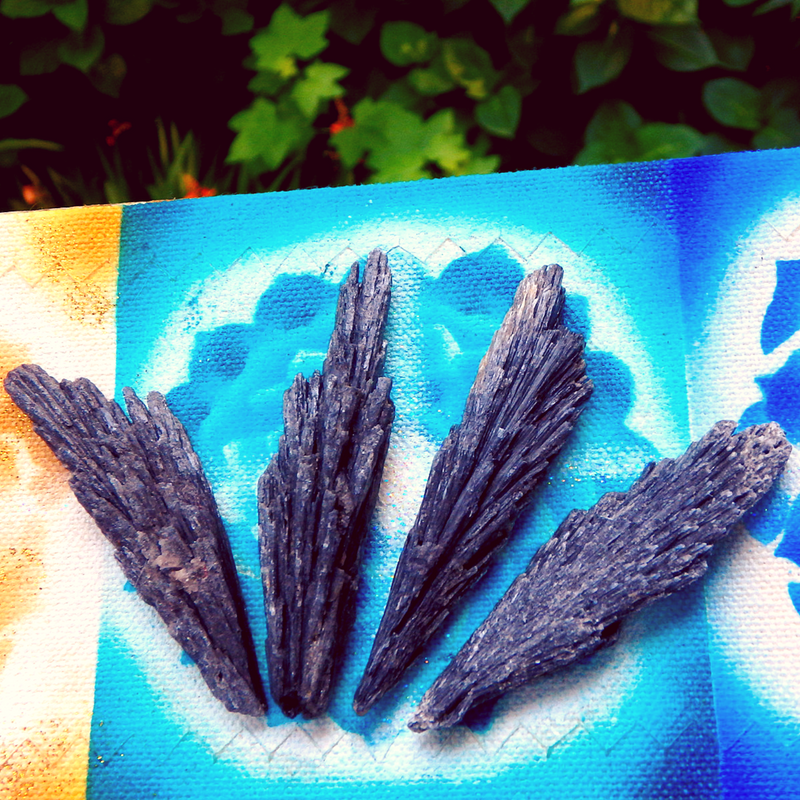  Black Kyanite Fan Specimen
