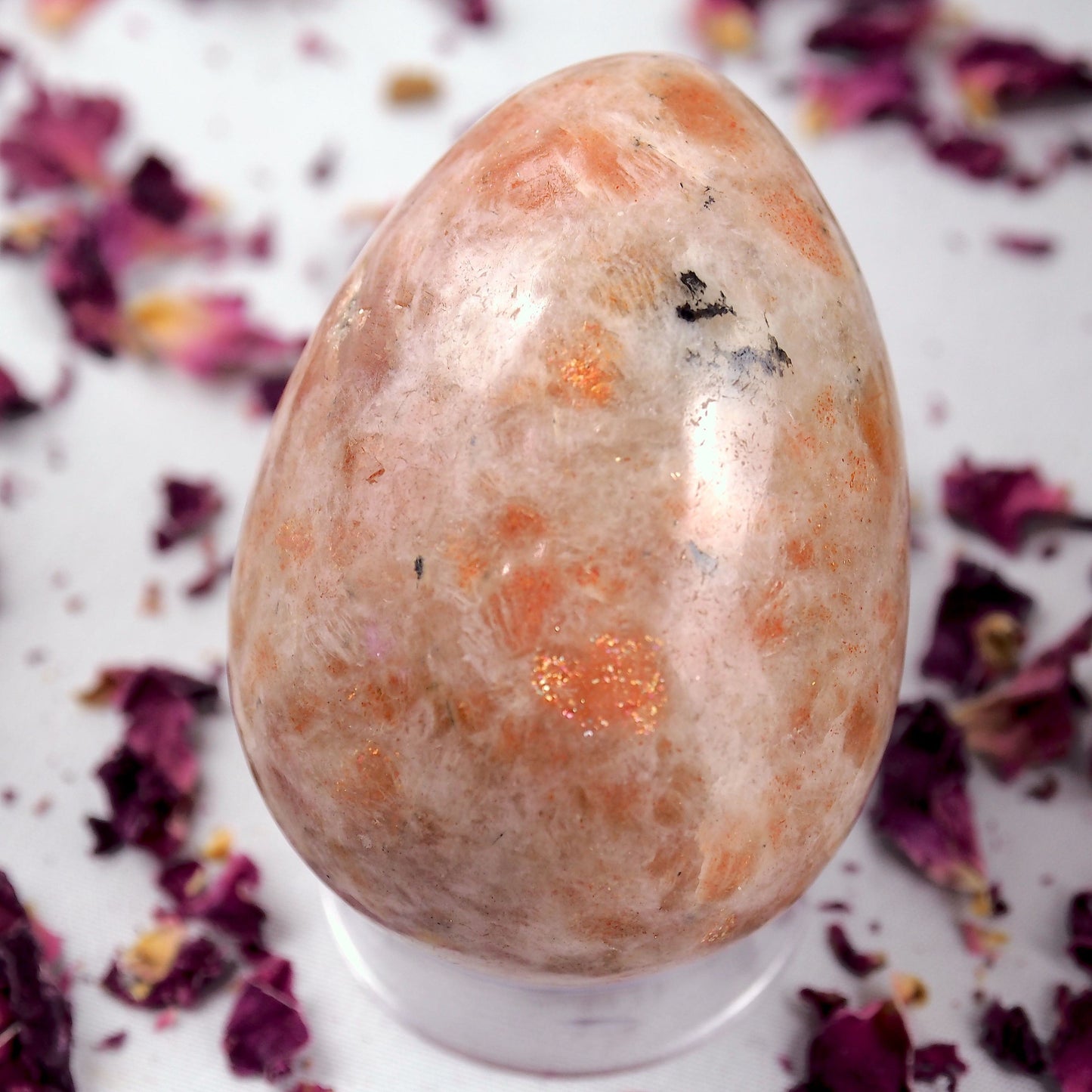  Delightful Golden Sparkle Orange Sunstone Egg Carving