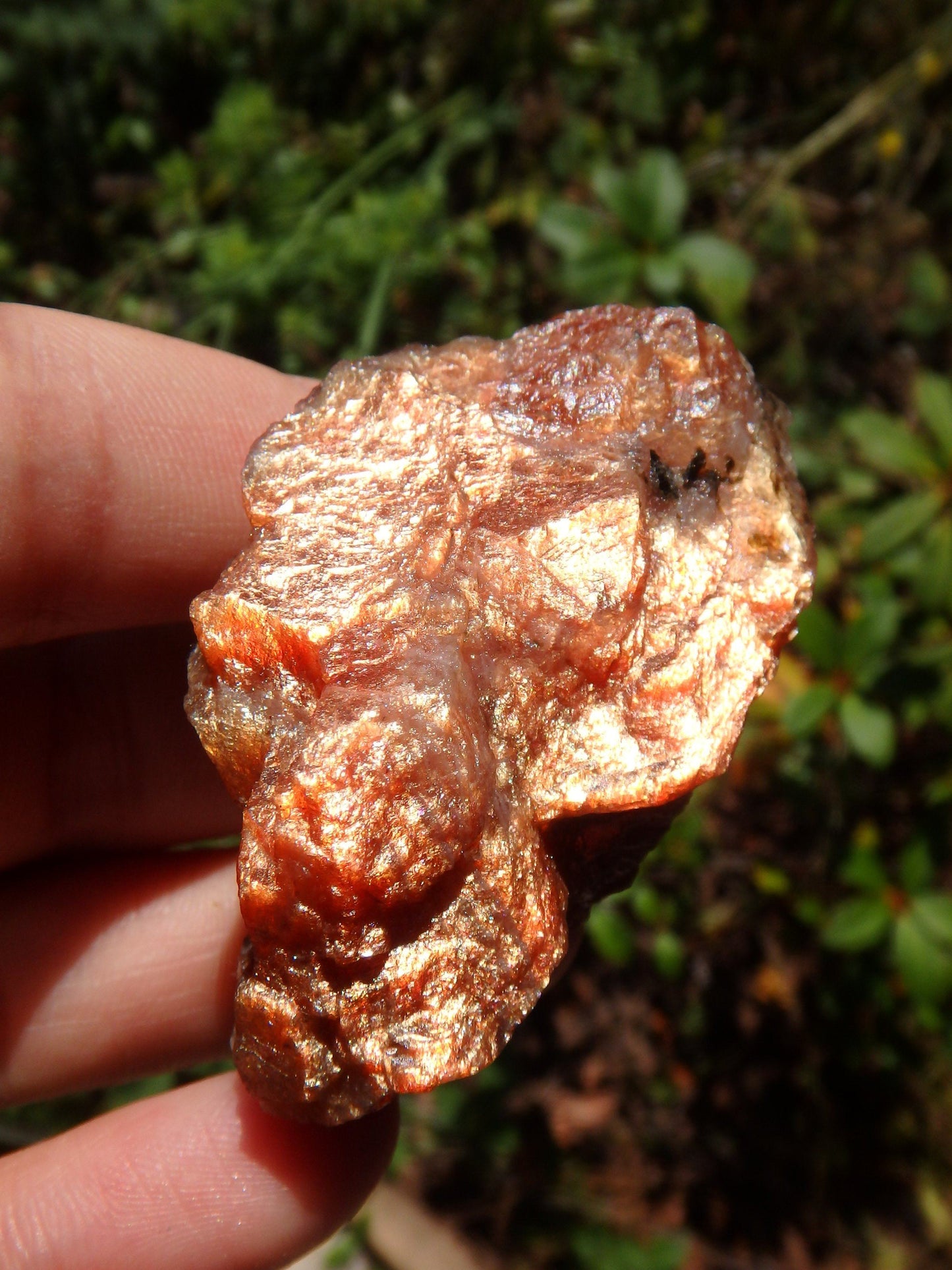  Brilliant Orange Fire Flash Raw Sunstone Chunk From India