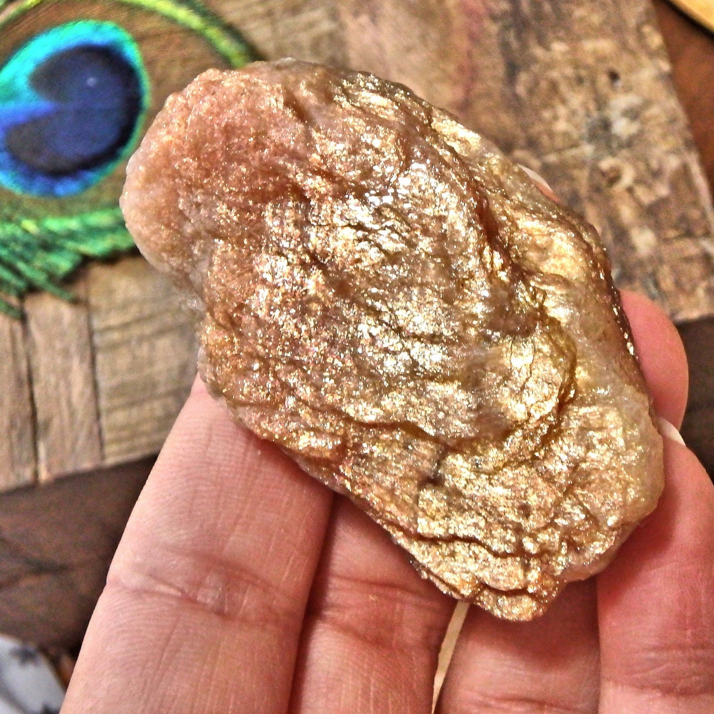  Deep Orange Sparkle Lava Golden Fire Raw Sunstone From India