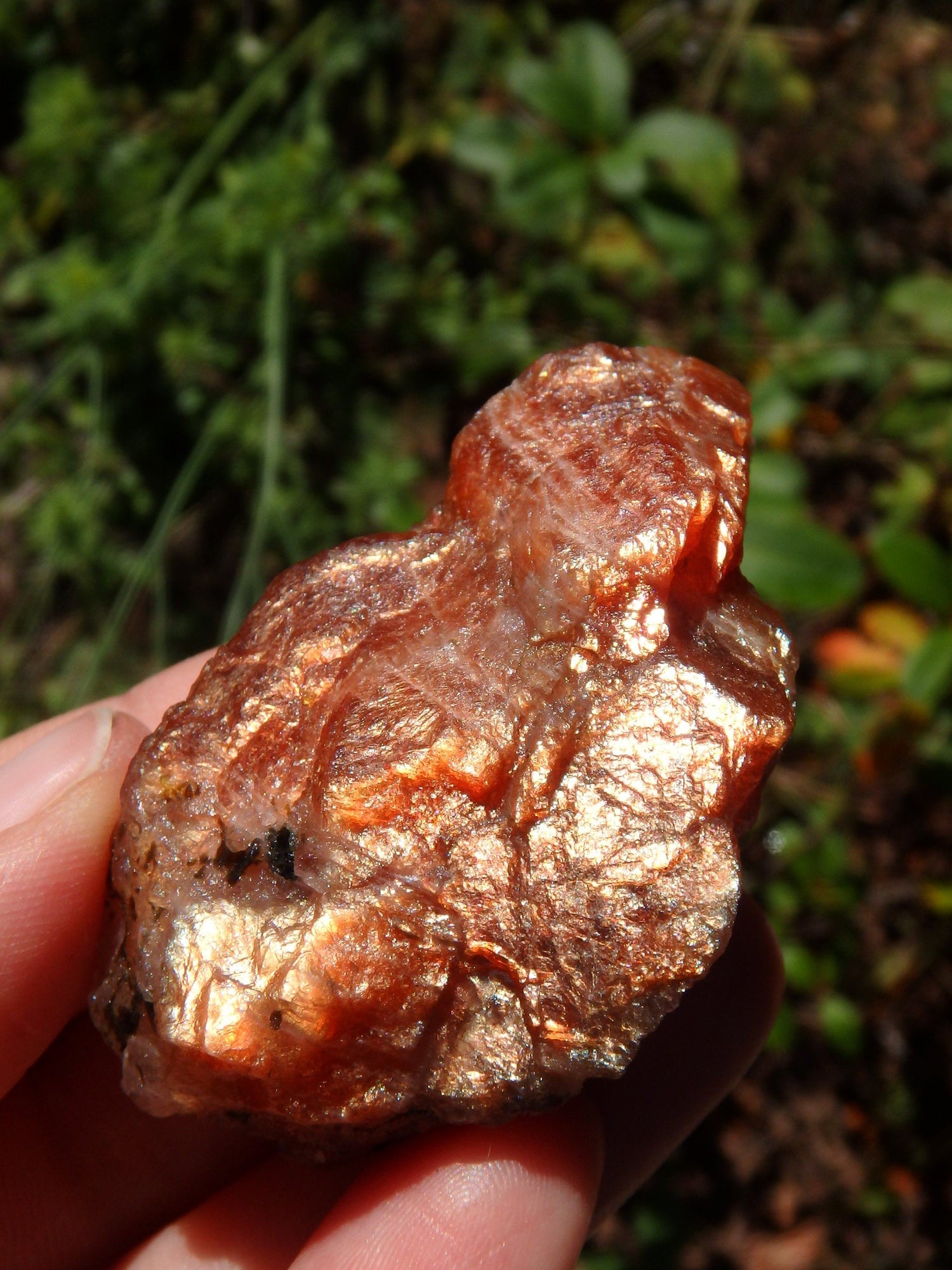  Brilliant Orange Fire Flash Raw Sunstone Chunk From India