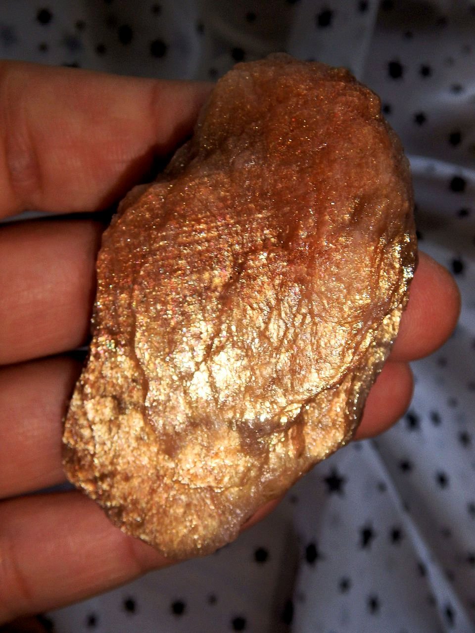 Lava Gold Fire Flash Sunstone Raw Specimen From India - Earth Family Crystals