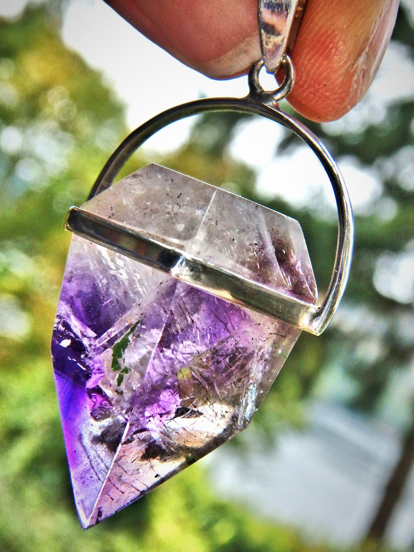  Deep Jelly Purple Super 7 Polished Pendant in Sterling Silver (Includes Silver Chain)1