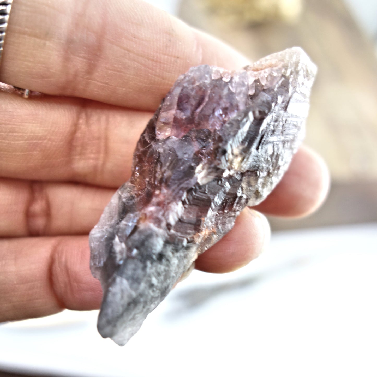 Powerful Raw Super 7 Hand Held Specimen From Brazil 2