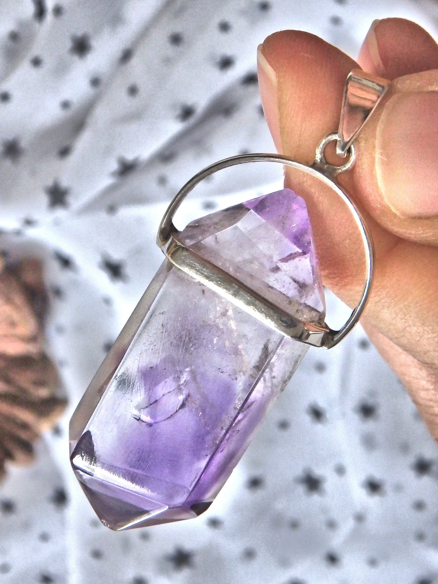 Lush Purple Super 7 DT Pendant in Sterling Silver (Includes Silver Chain) REDUCED - Earth Family Crystals