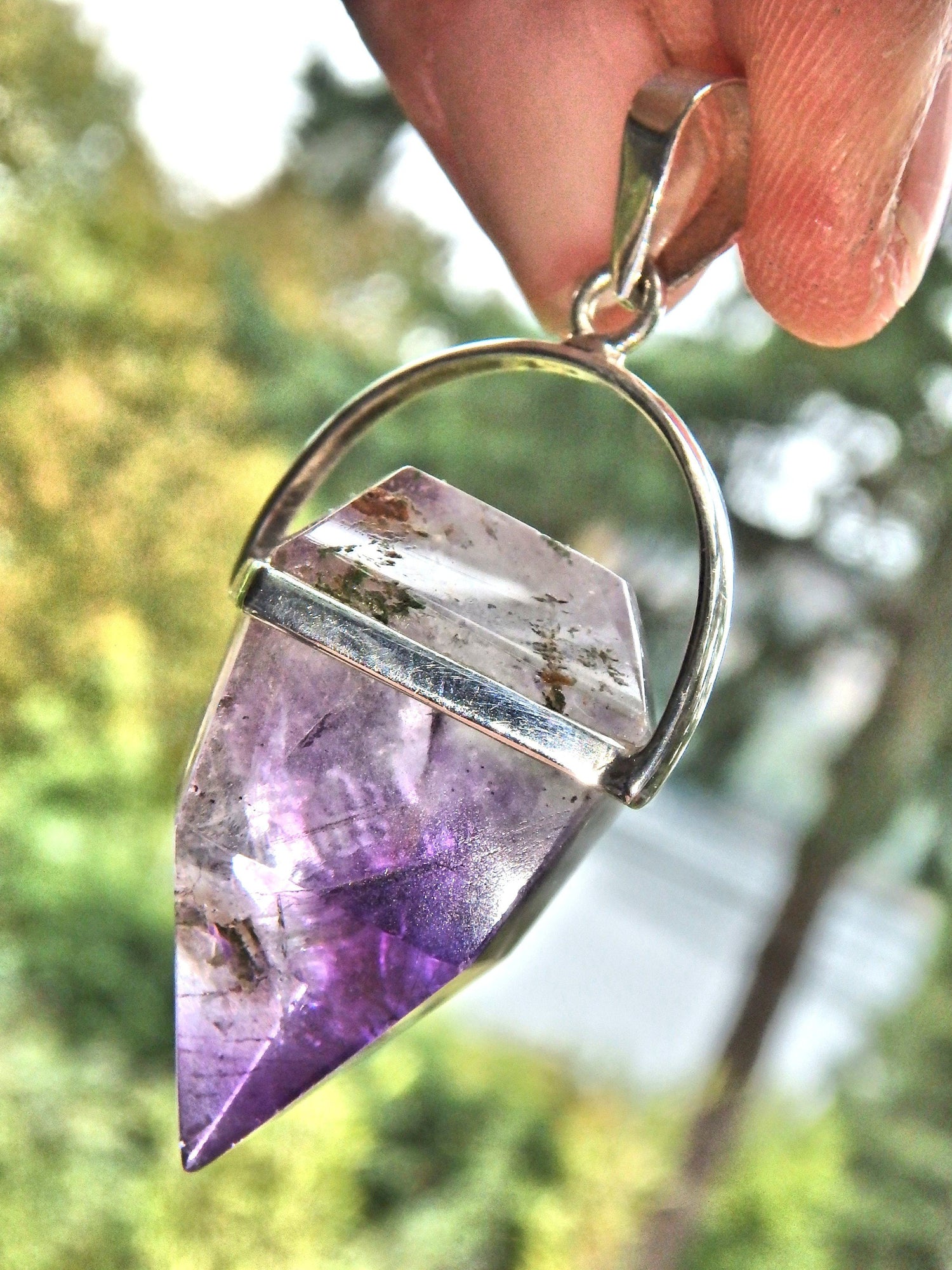  Deep Jelly Purple Super 7 Polished Pendant in Sterling Silver (Includes Silver Chain)1