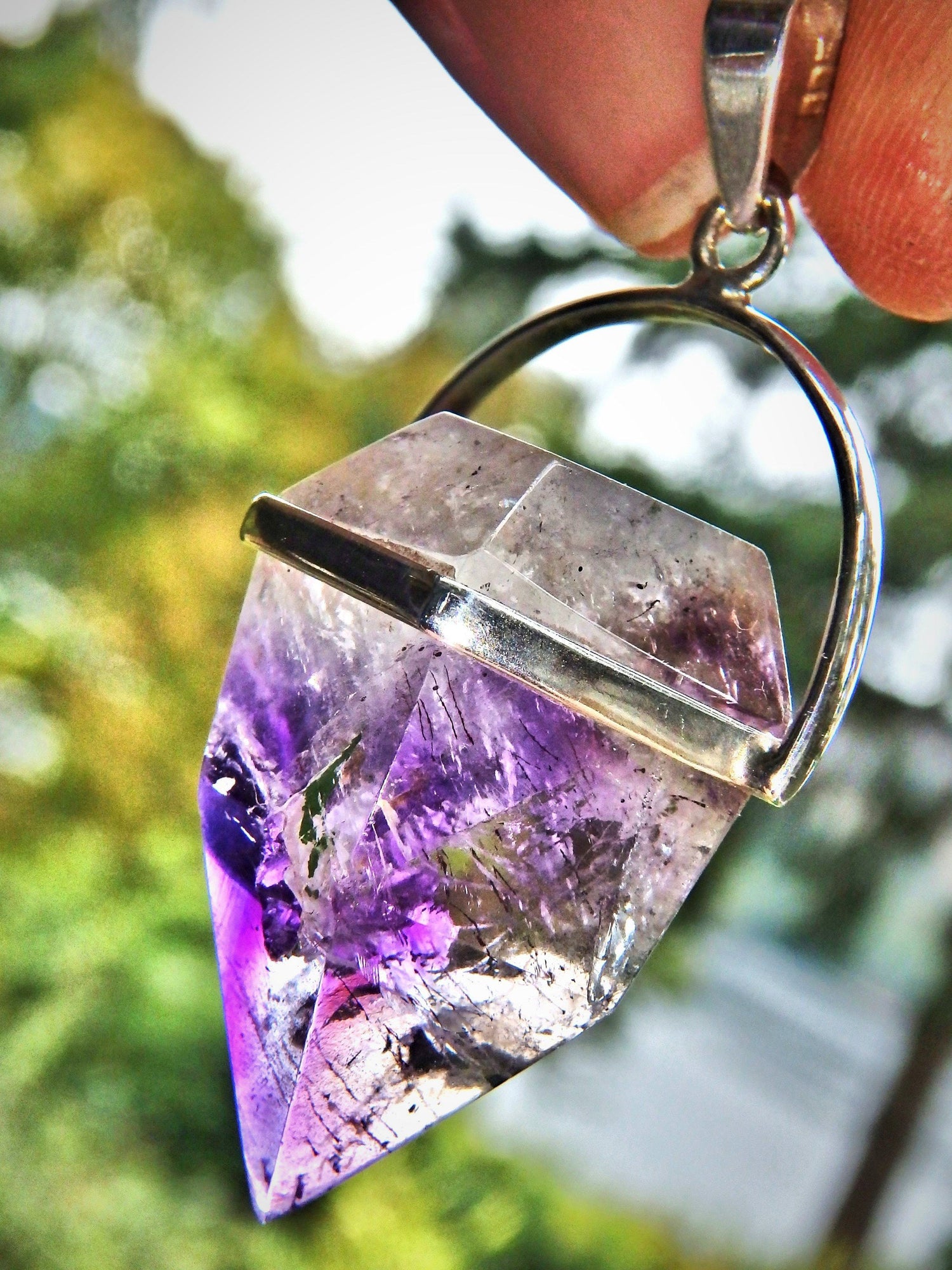  Deep Jelly Purple Super 7 Polished Pendant in Sterling Silver (Includes Silver Chain)1