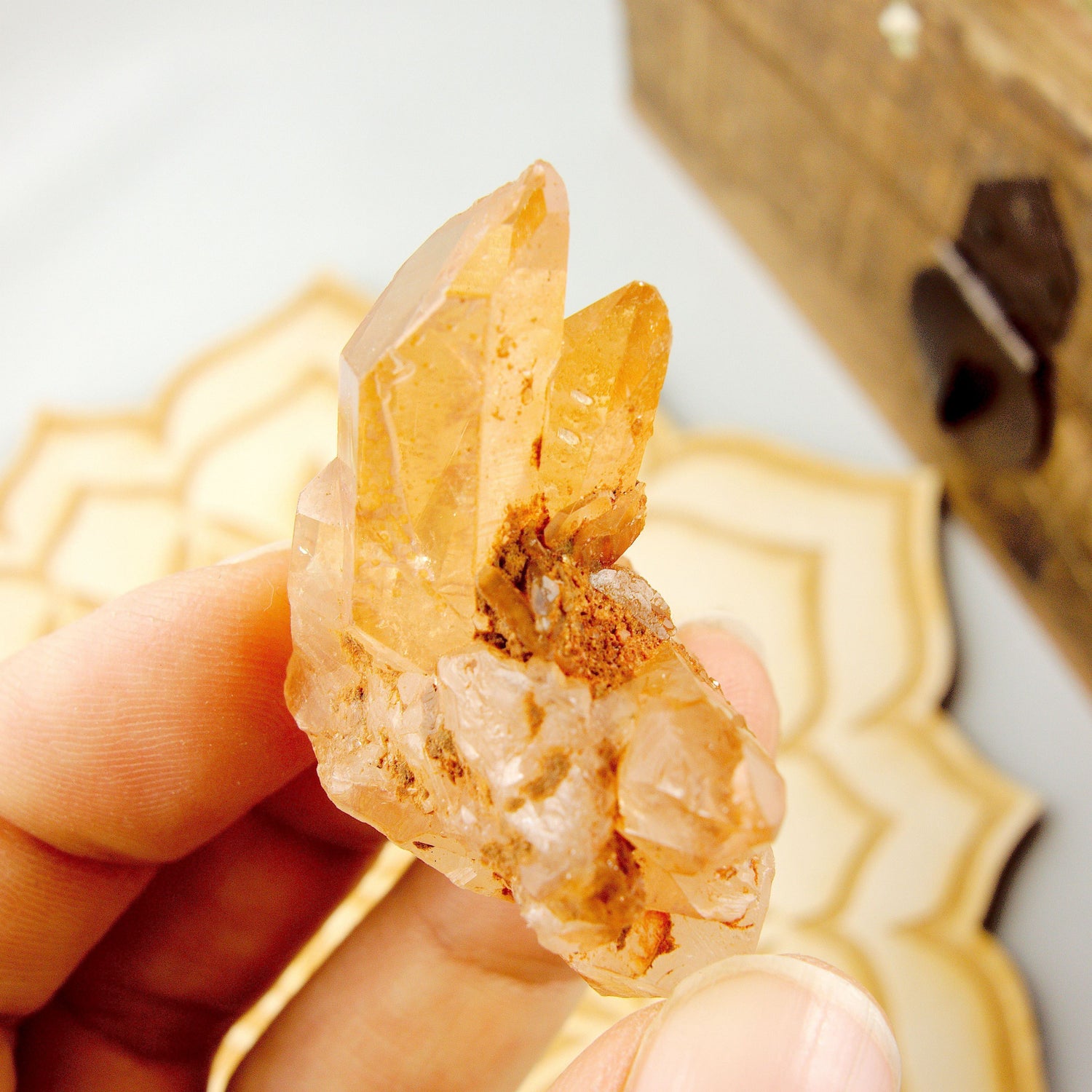  Adorable Dainty Tangerine Quartz Cluster From Brazil