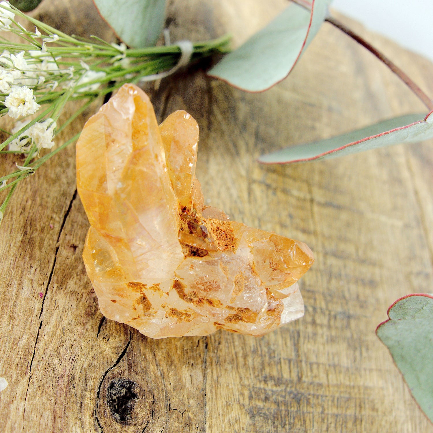  Adorable Dainty Tangerine Quartz Cluster From Brazil