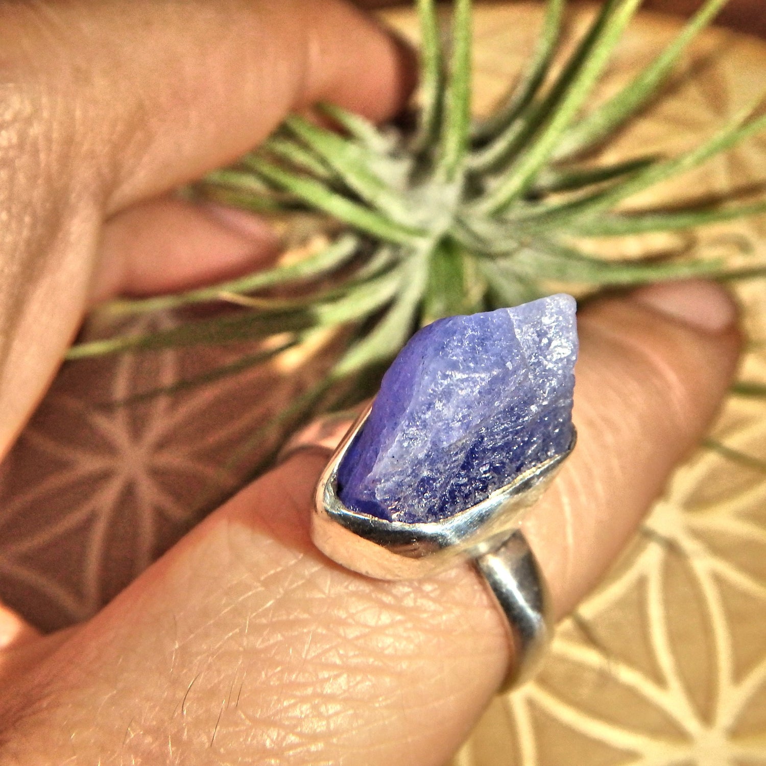 Healers Raw Tanzanite Sterling Silver Ring (Size 8) - Earth Family Crystals