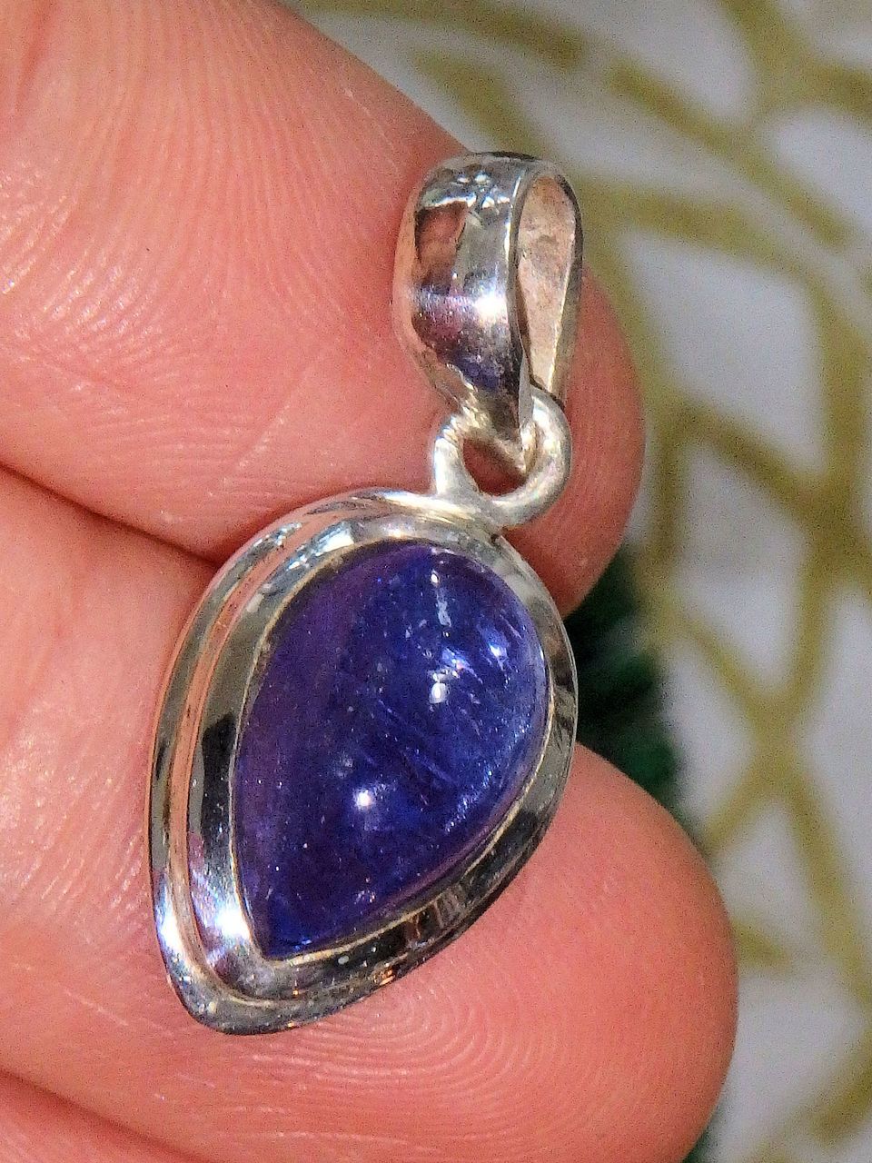 Lilac Glow Tanzanite Polished Pendant in Sterling Silver (Includes Silver Chain) - Earth Family Crystals