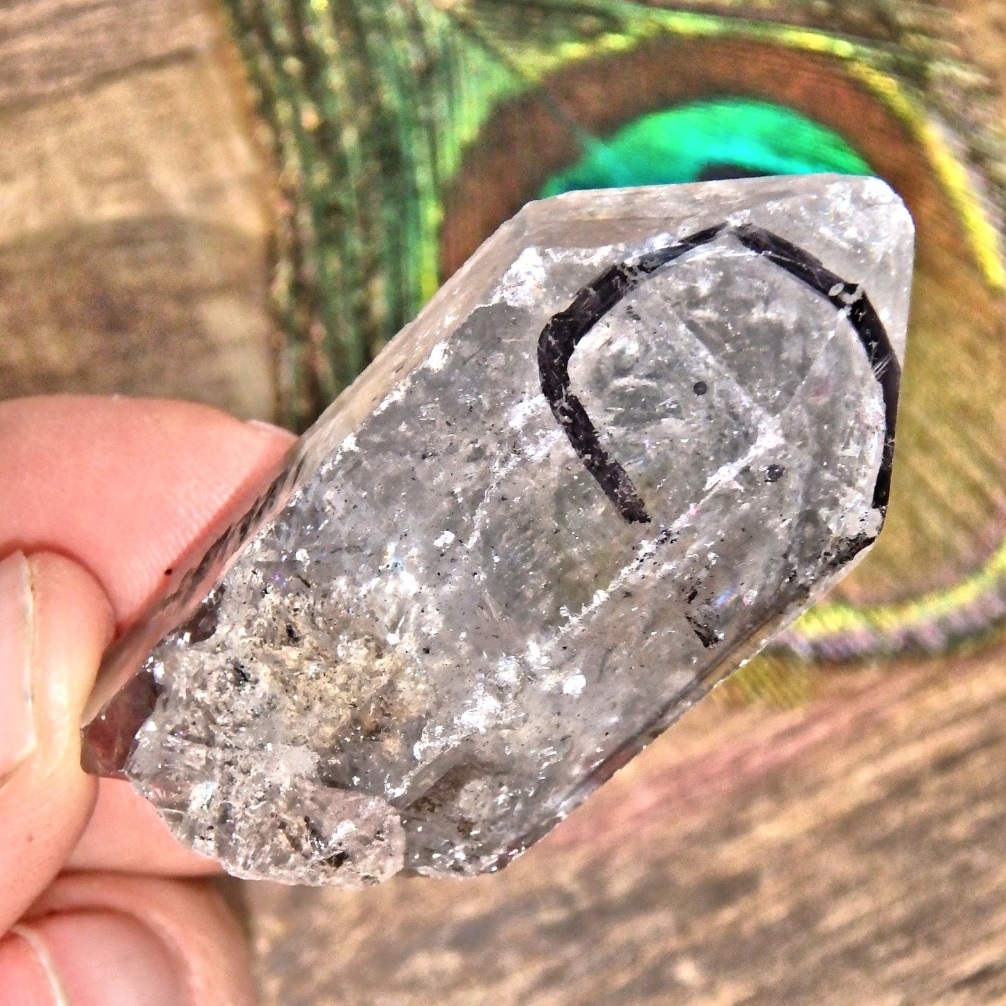 Moving Black Fragment Tibetan Quartz Point 1 - Earth Family Crystals