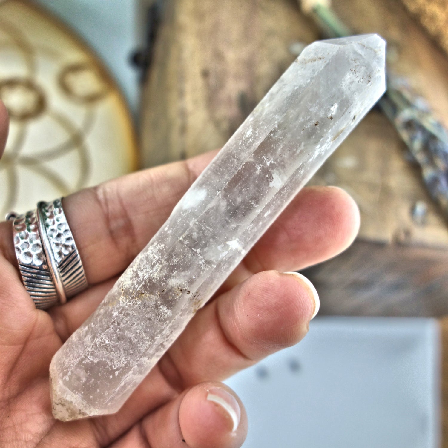 Milky White DT Tibetan Quartz Point Specimen 9 - Earth Family Crystals