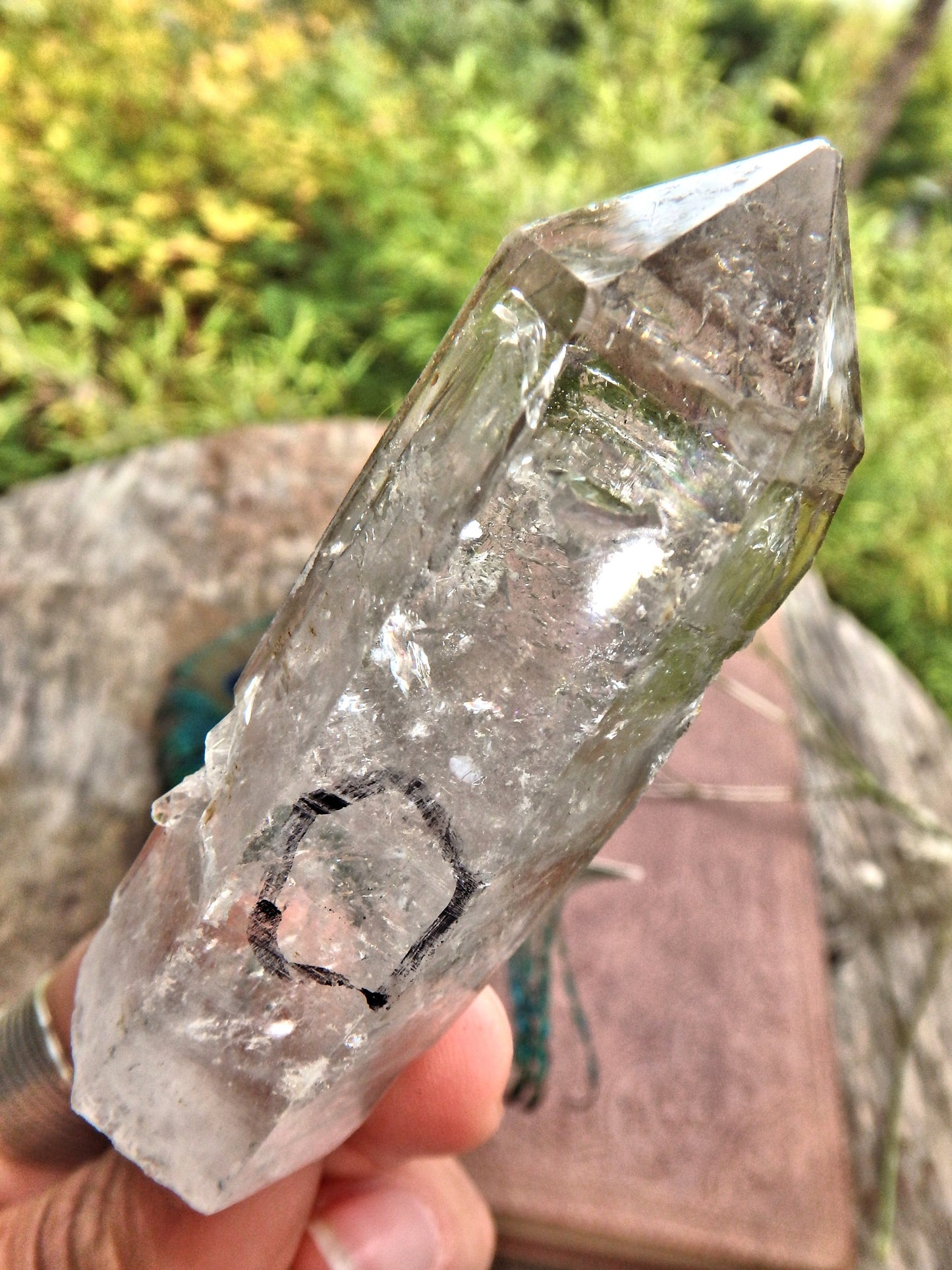 Moving Water Fragment Inclusion Tibetan Quartz Point1 - Earth Family Crystals