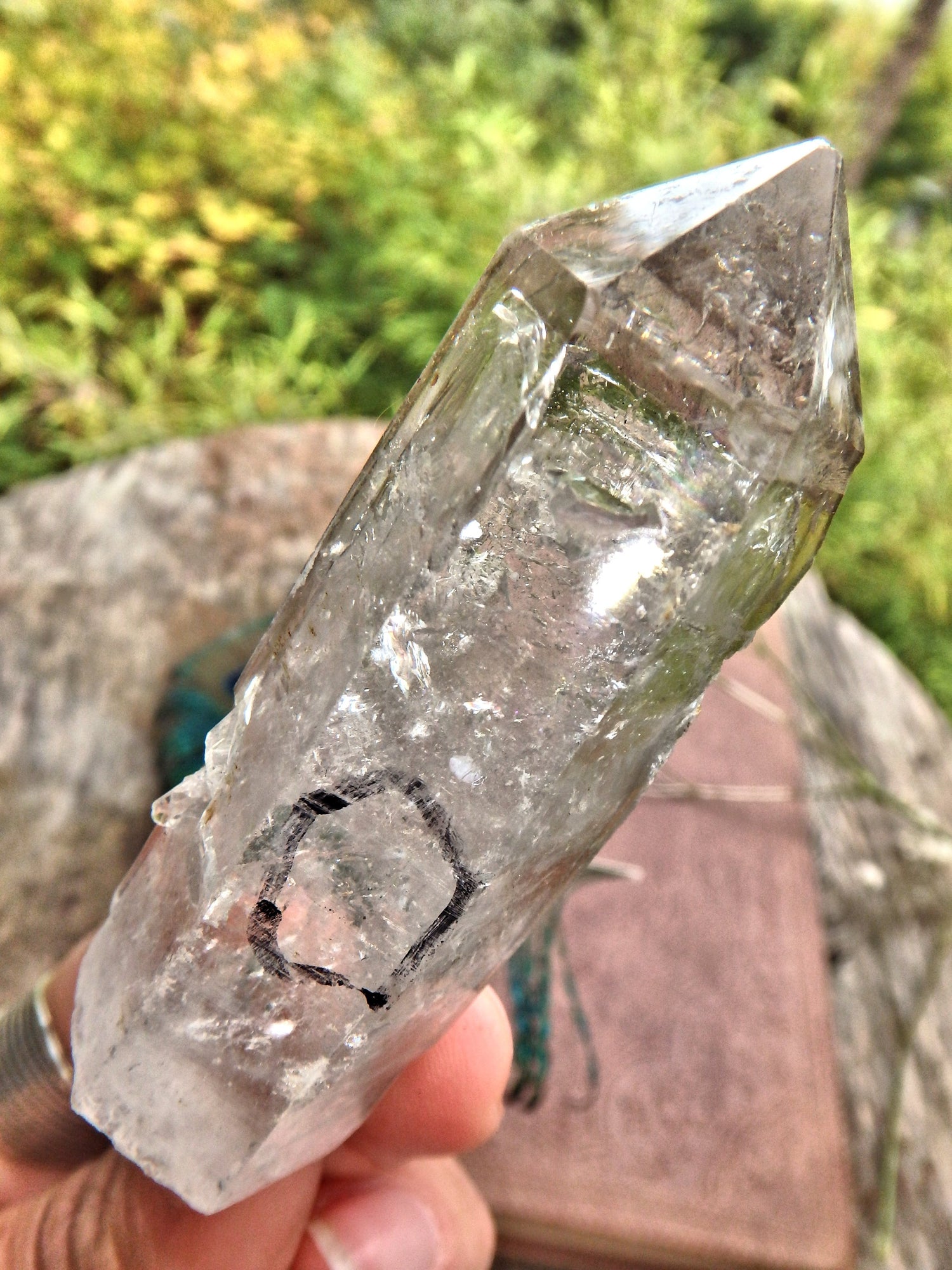 Moving Water Fragment Inclusion Tibetan Quartz Point1 - Earth Family Crystals