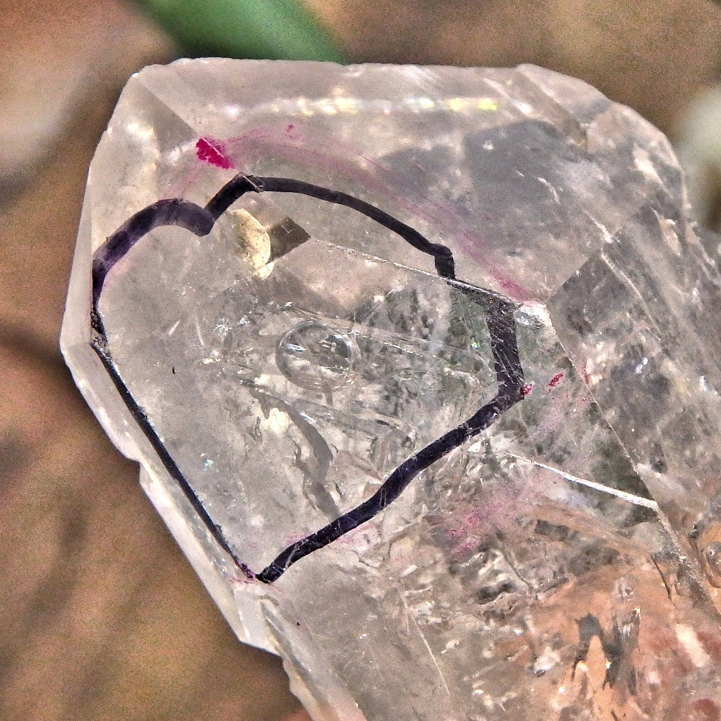Huge Moving Water Bubble Earth etched Sceptre Tibetan Quartz Point