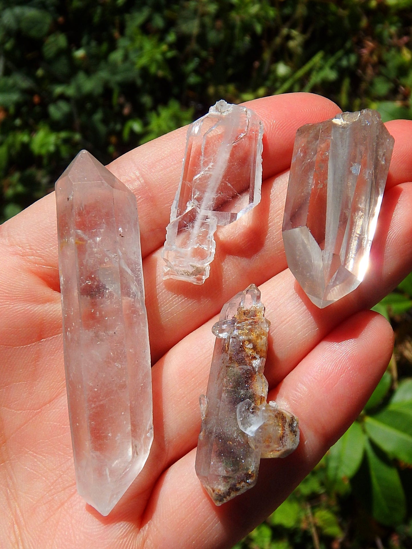 Unique Quartz Set~DT Tibetan Quartz Point, Shamanic Dream Quartz Point, Polished Actinolite Point & Faden Quartz Specimens - Earth Family Crystals