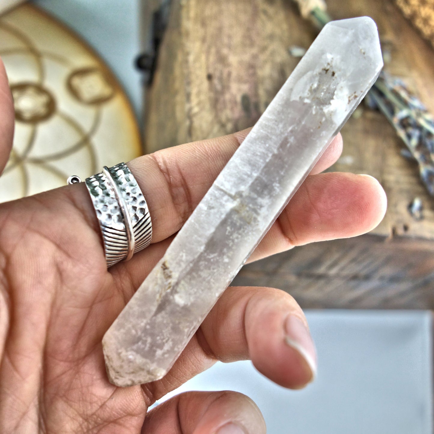 Milky White DT Tibetan Quartz Point Specimen 9 - Earth Family Crystals