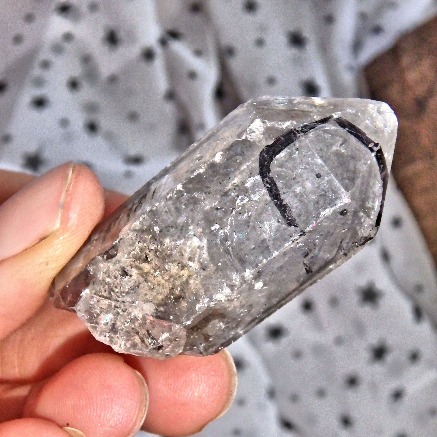 Moving Black Fragment Tibetan Quartz Point 1 - Earth Family Crystals
