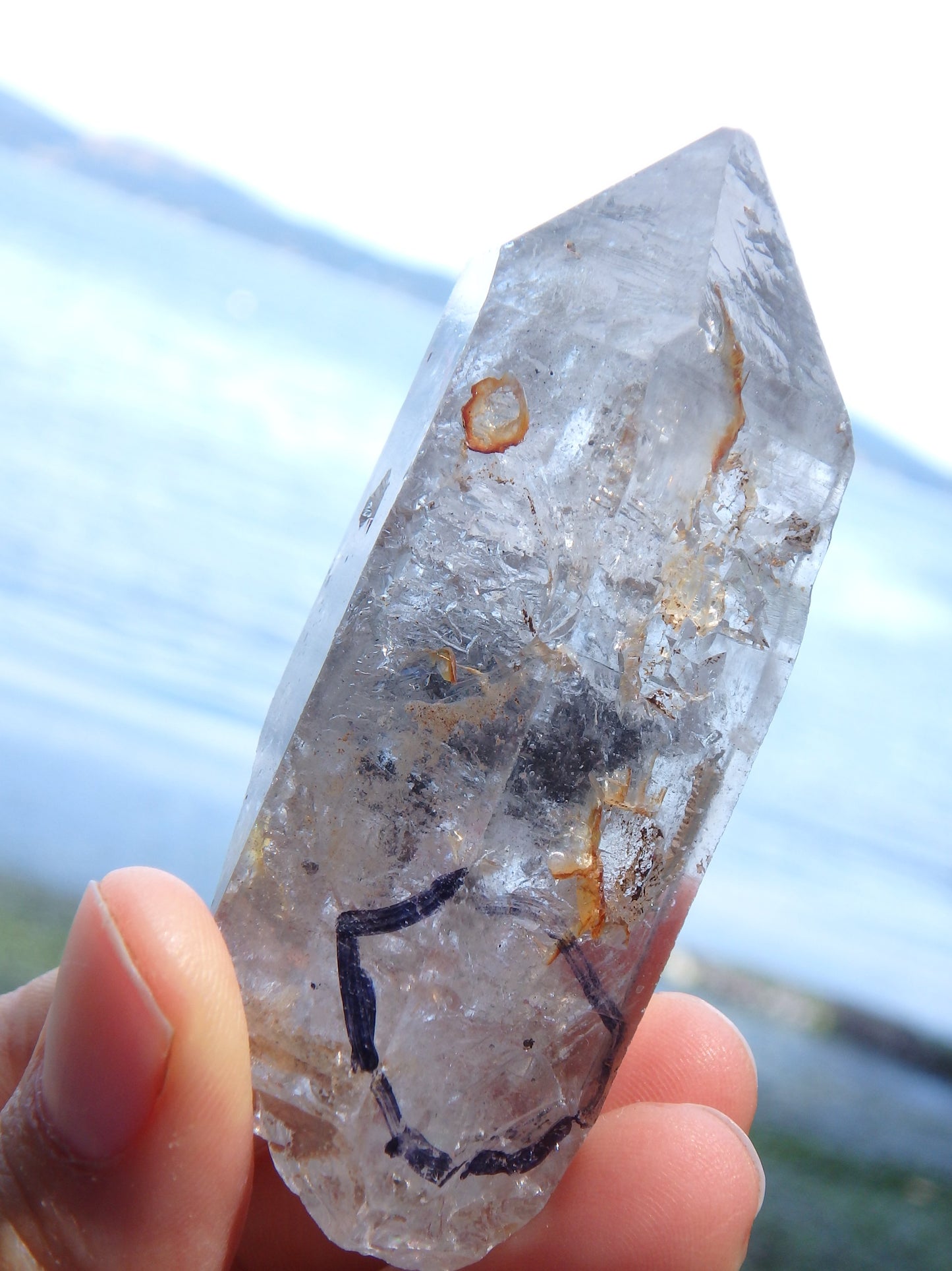 Moving Black Water Fragment Tibetan Quartz Natural Point - Earth Family Crystals