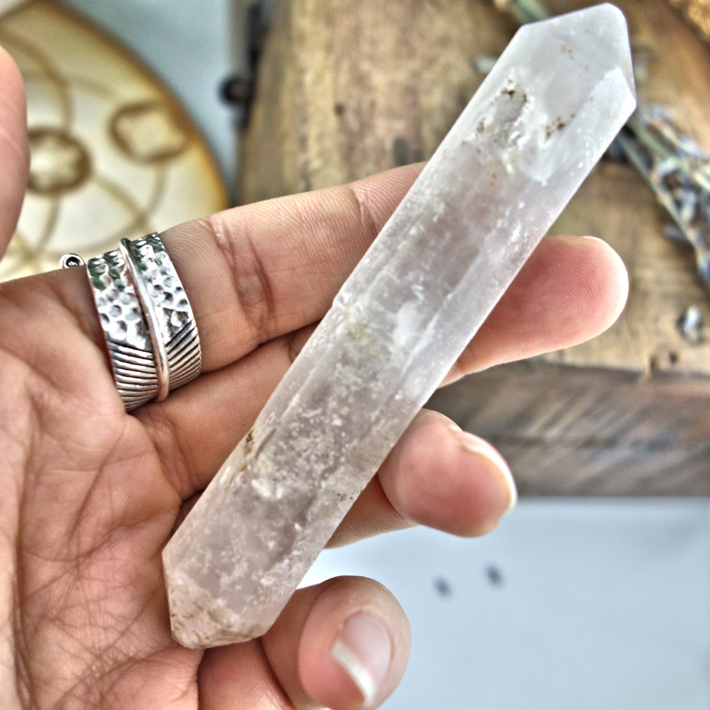 Milky White DT Tibetan Quartz Point Specimen 9 - Earth Family Crystals