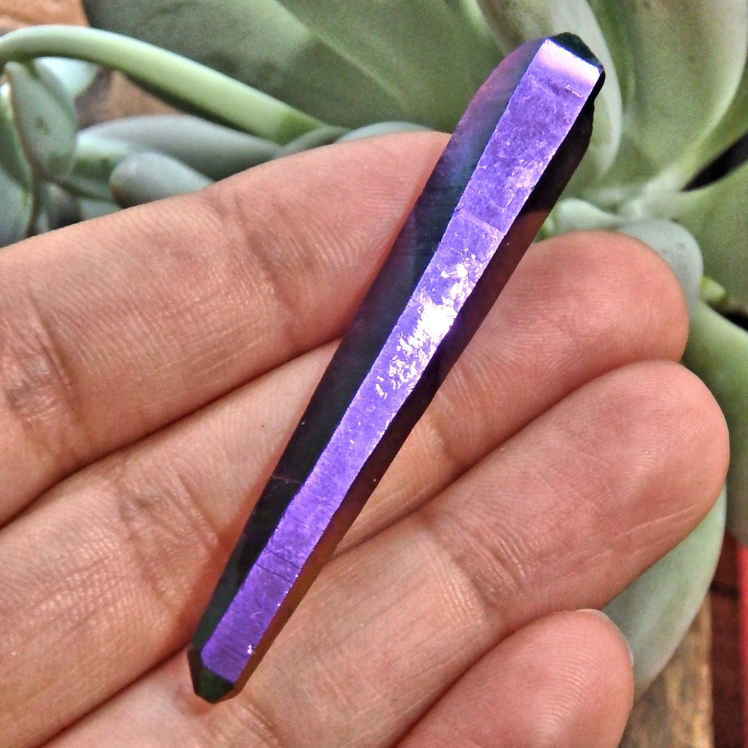  Double Terminated Rainbow Titanium Quartz Colombian Lemurian Point With Self Healing 1