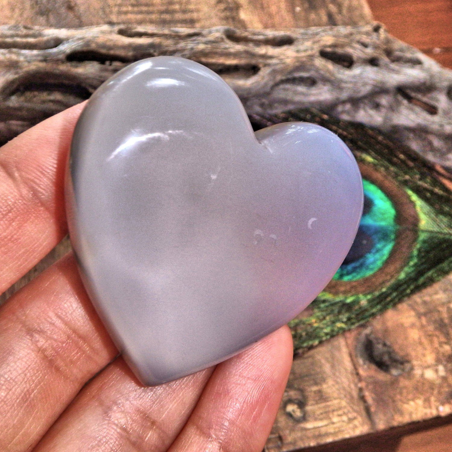  Brilliant Druzy Sparkle Rainbow Titanium Quartz & Agate Geode Heart Carving