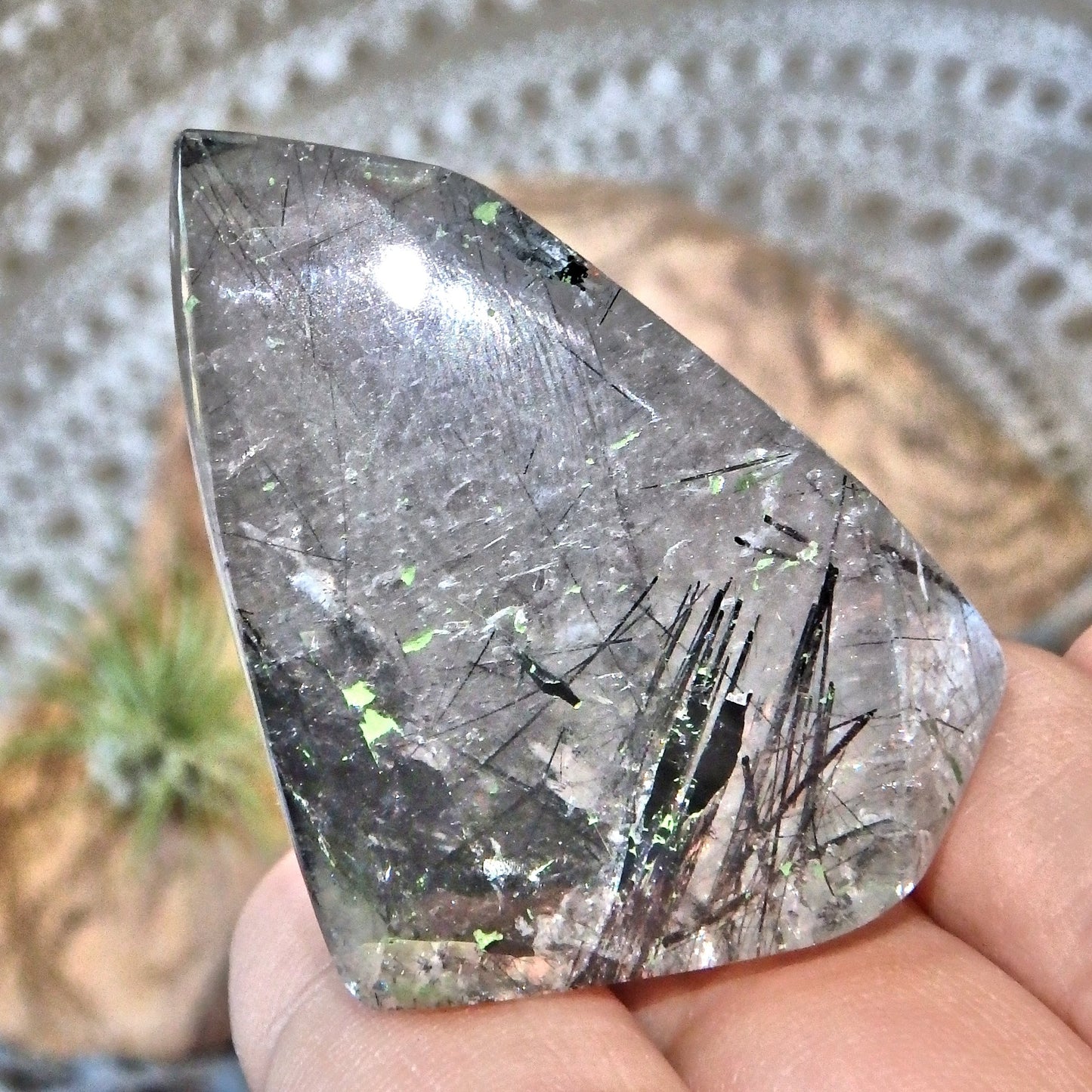 Midnight Light Tourmalated Himalayan Quartz Standing Free Form 3 - Earth Family Crystals
