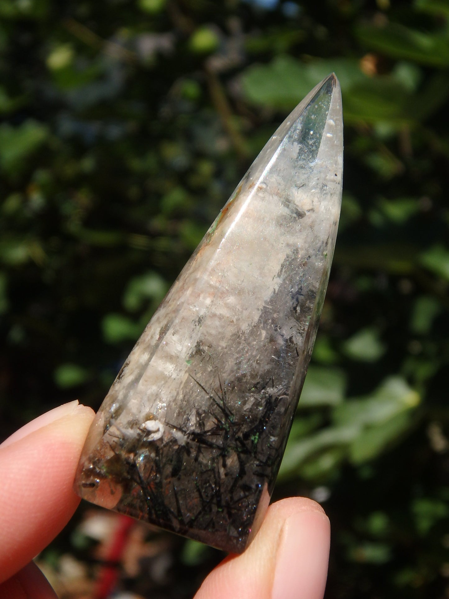 Gorgeous Himalayan Tourmalated Quartz Standing Specimen From India 1 - Earth Family Crystals