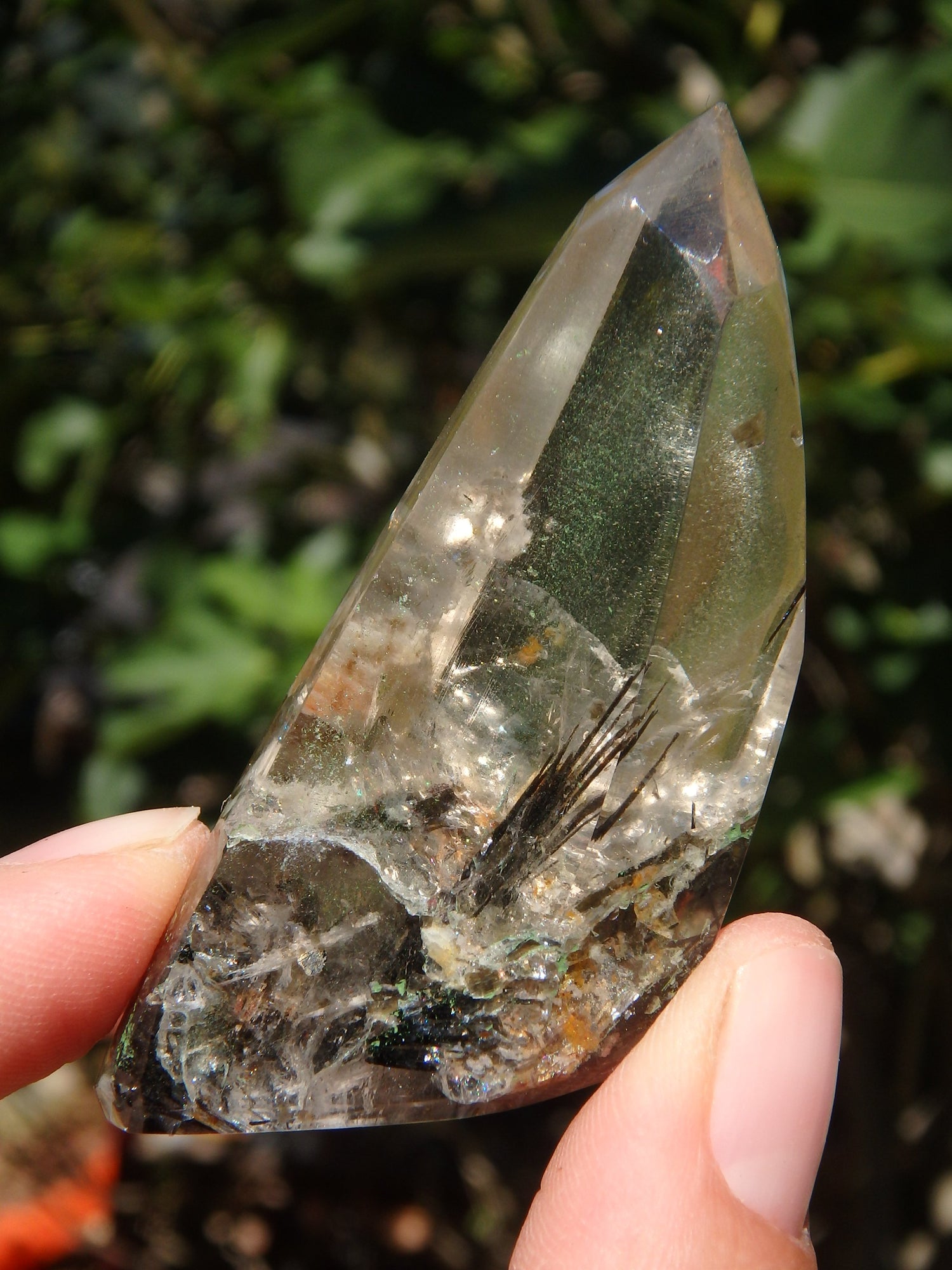 Gorgeous Himalayan Tourmalated Quartz Standing Specimen From India 2 - Earth Family Crystals