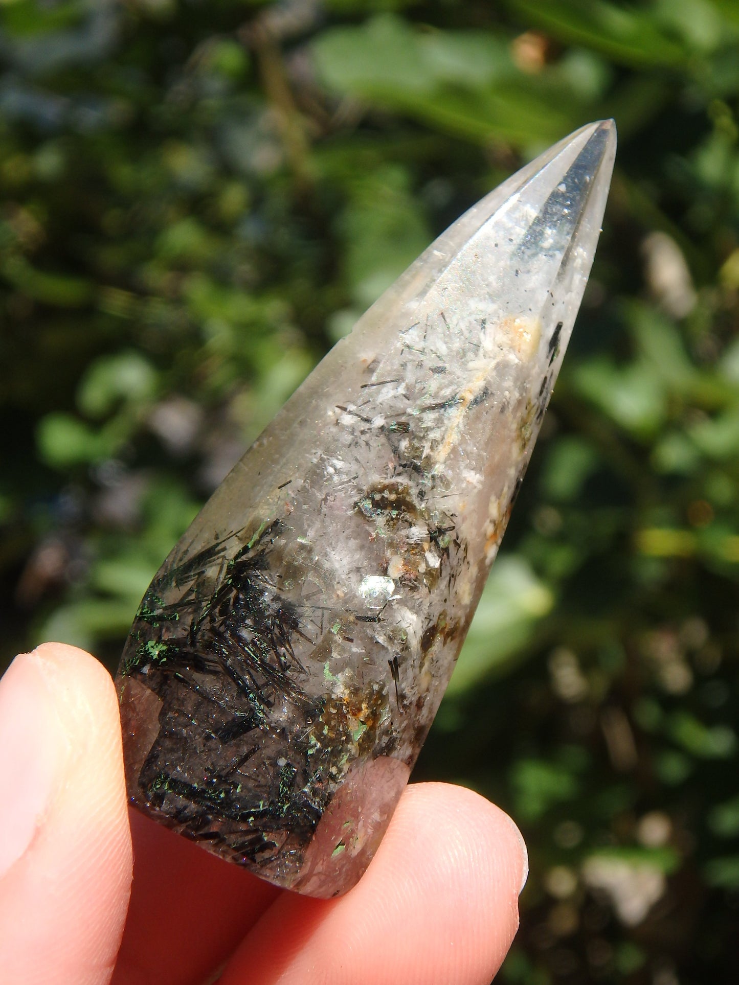 Gorgeous Himalayan Tourmalated Quartz Standing Specimen From India 1 - Earth Family Crystals