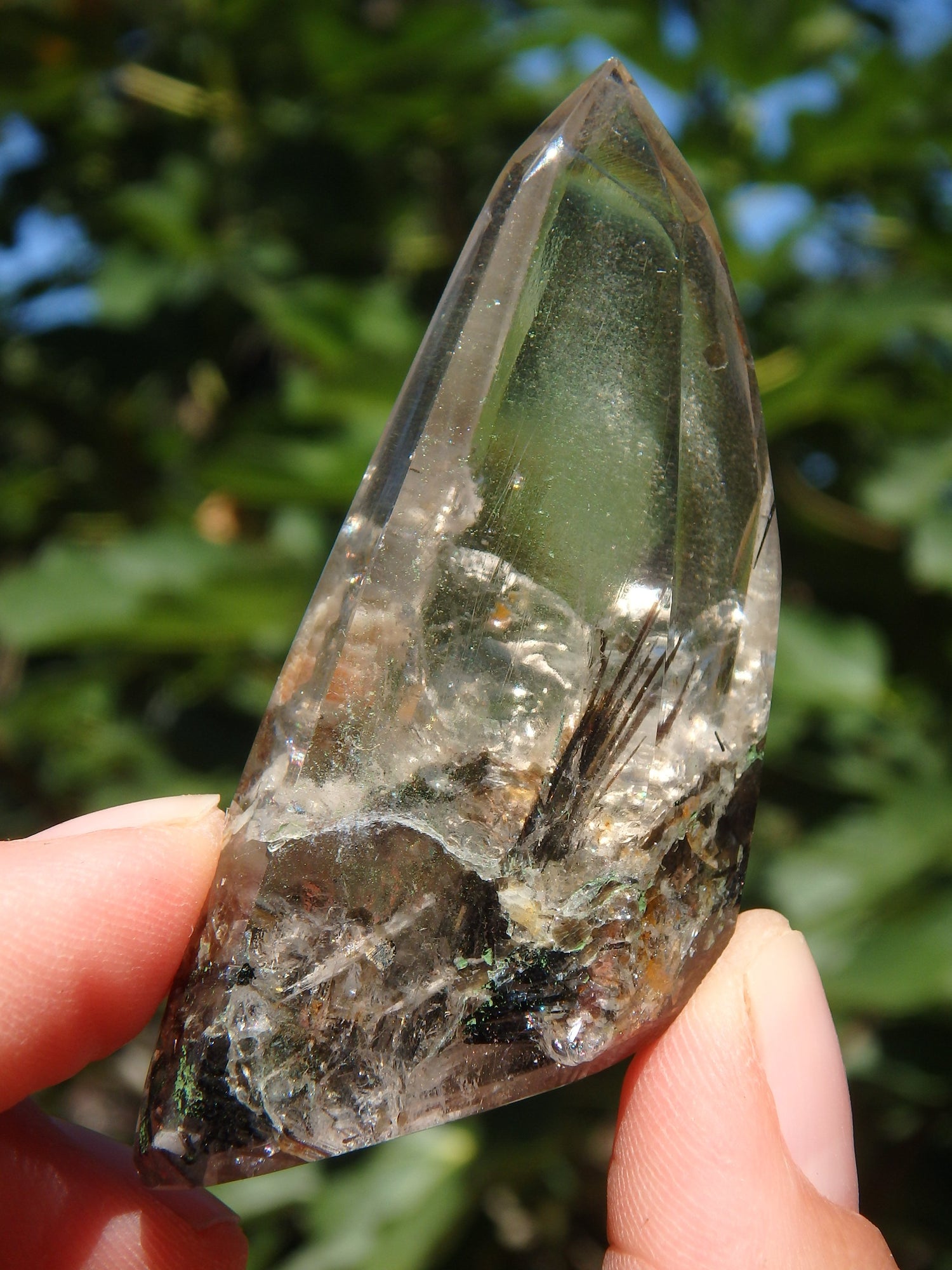 Gorgeous Himalayan Tourmalated Quartz Standing Specimen From India 2 - Earth Family Crystals