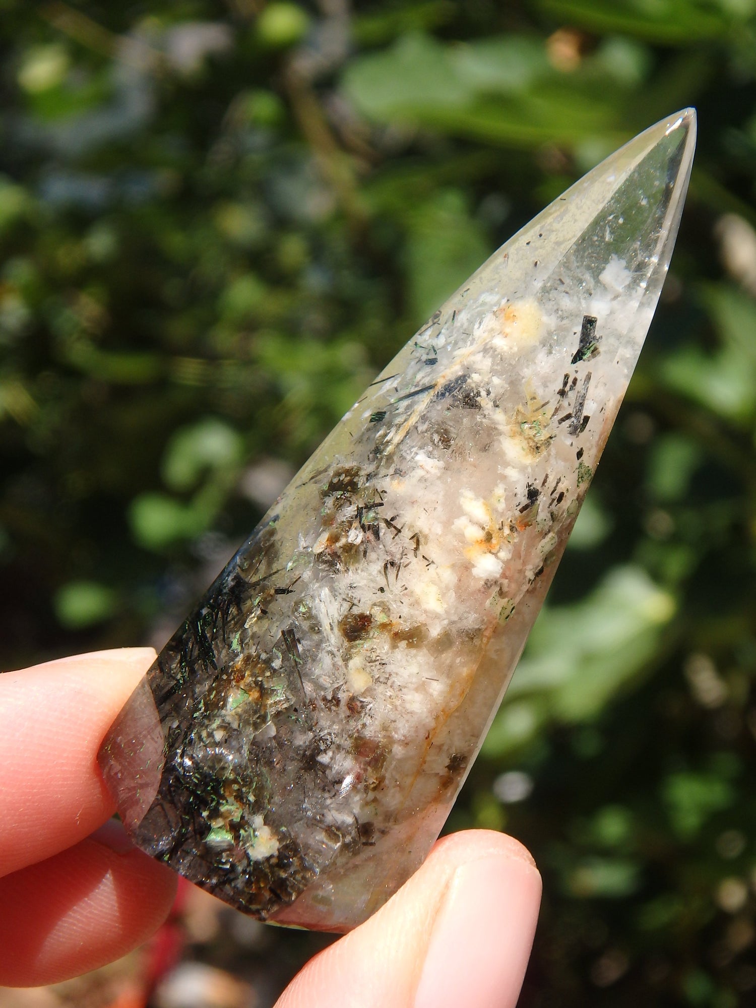 Gorgeous Himalayan Tourmalated Quartz Standing Specimen From India 1 - Earth Family Crystals
