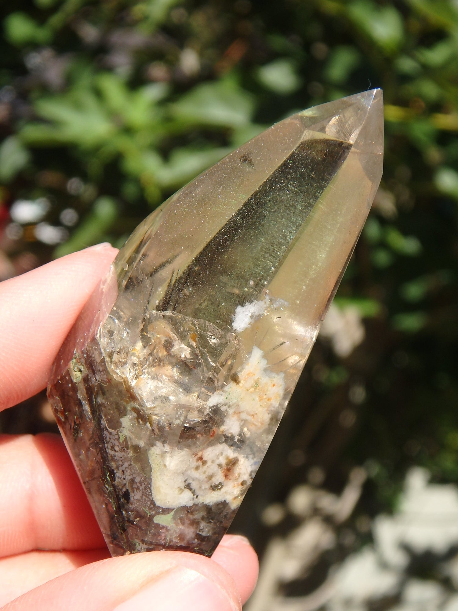 Gorgeous Himalayan Tourmalated Quartz Standing Specimen From India 2 - Earth Family Crystals