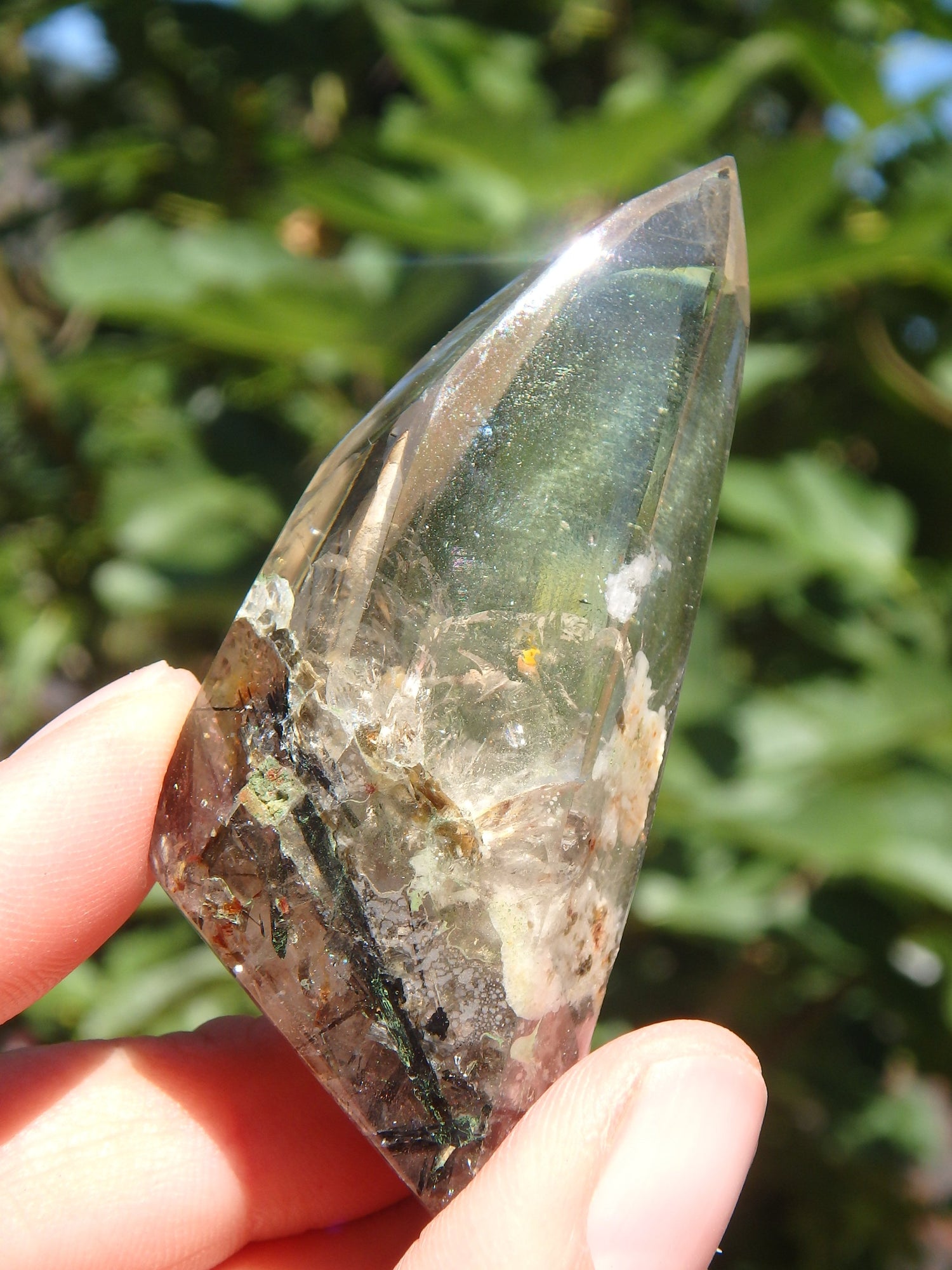 Gorgeous Himalayan Tourmalated Quartz Standing Specimen From India 2 - Earth Family Crystals