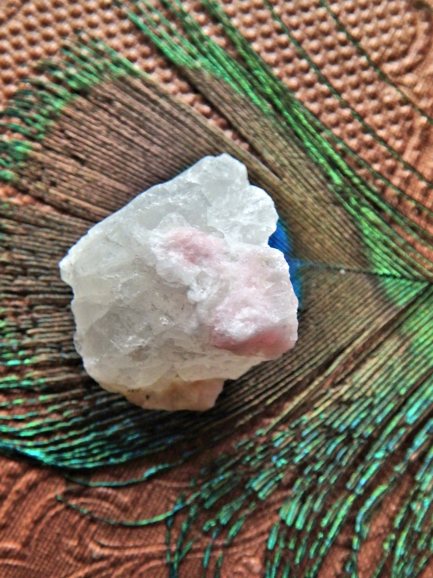 Hand Harvested Very Rare Tugtupite With White Natrolite & Polylithionite From Greenland - Earth Family Crystals